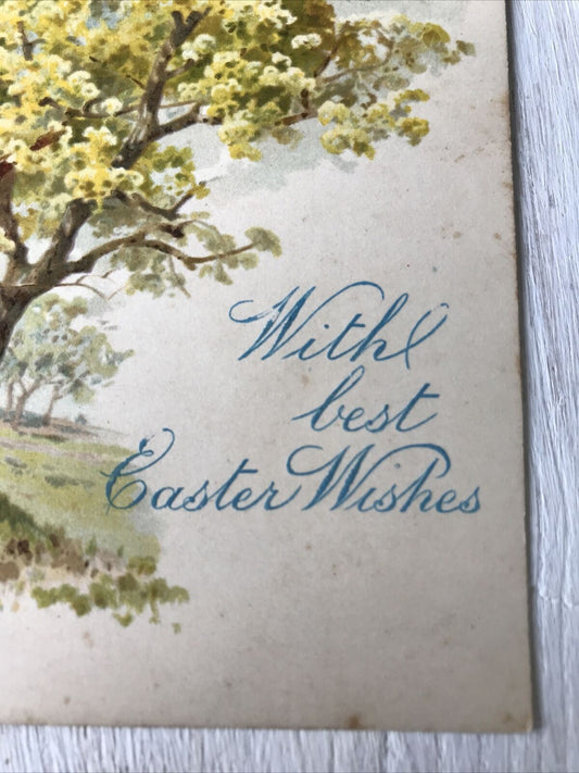 Vintage EASTER Postcard Blossom Trees Springtime. Pretty Decoration For Easter