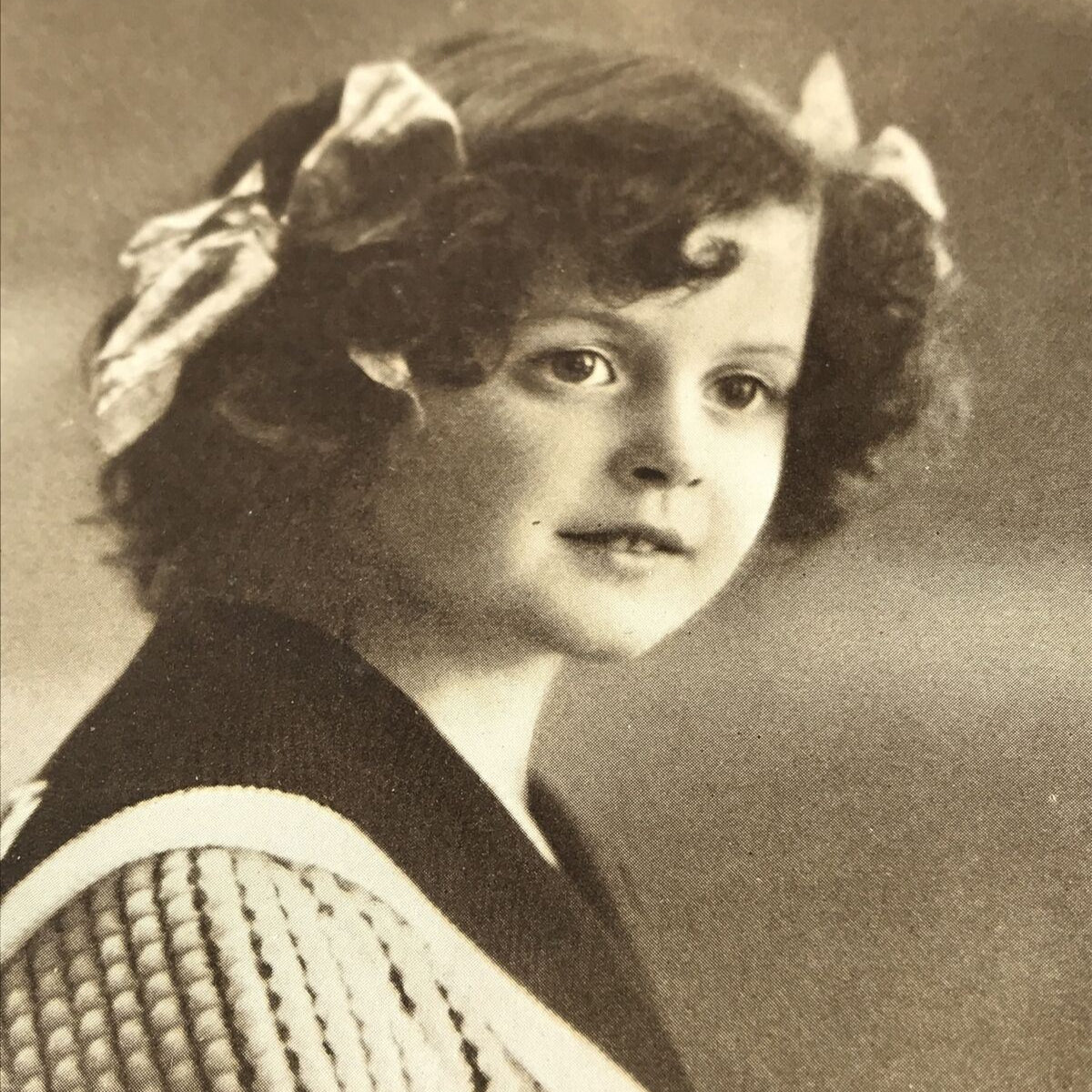 Antique Birthday Greetings Postcard - Picture Of Girl Sepia - 1915 - Nostalgic