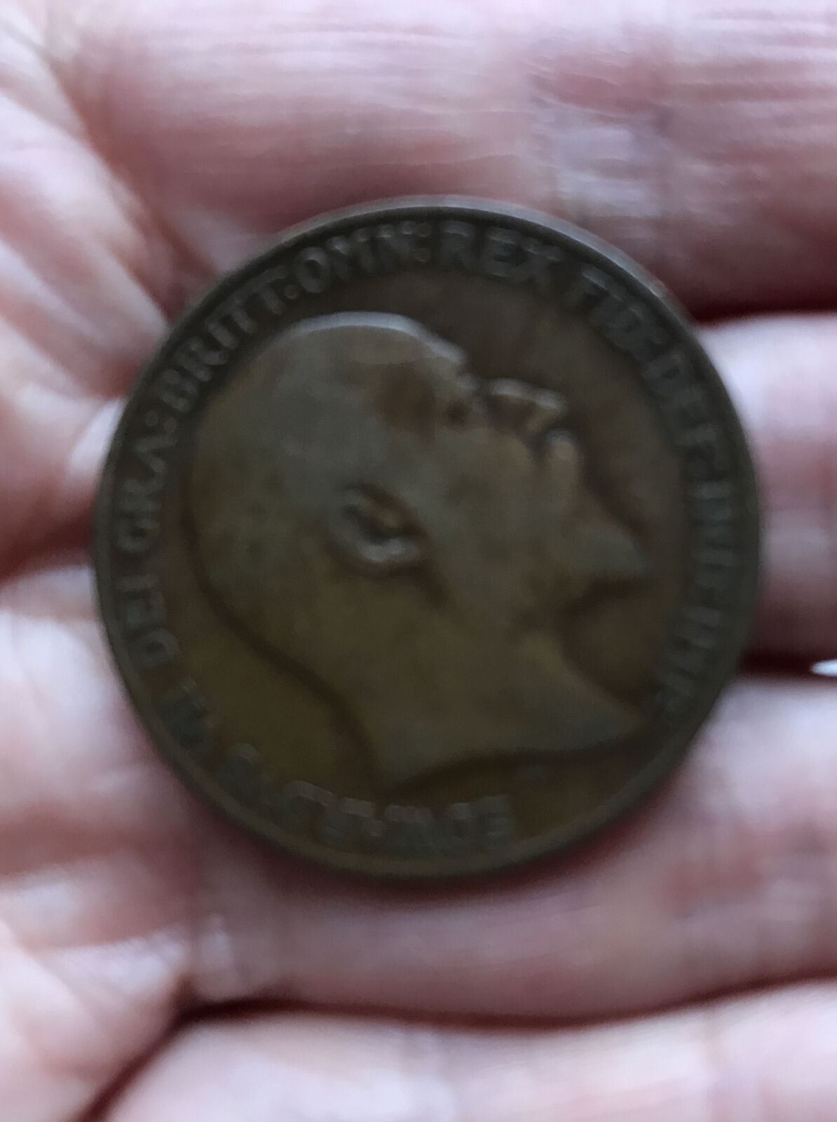 Edward VII One Penny Coin 1910 Bronze. Antique