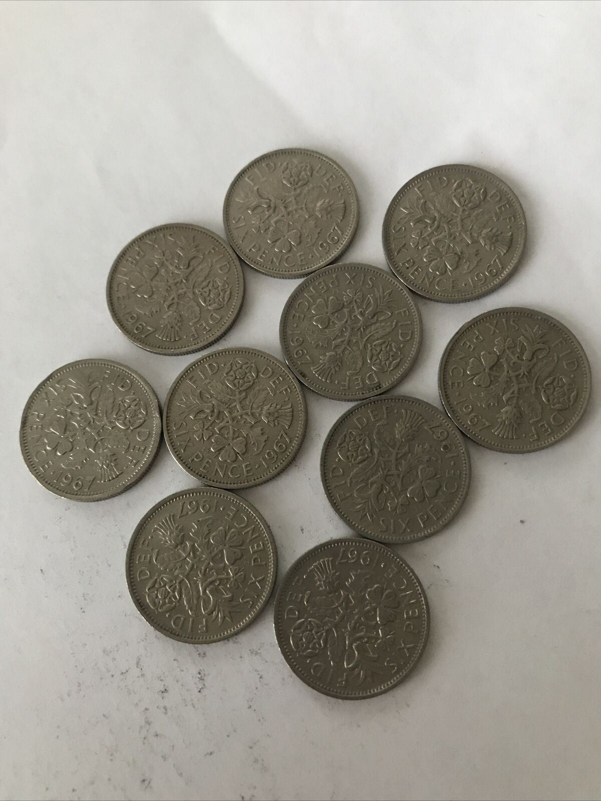 10 x 1967 Sixpence Coins Elizabeth II - United Kingdom