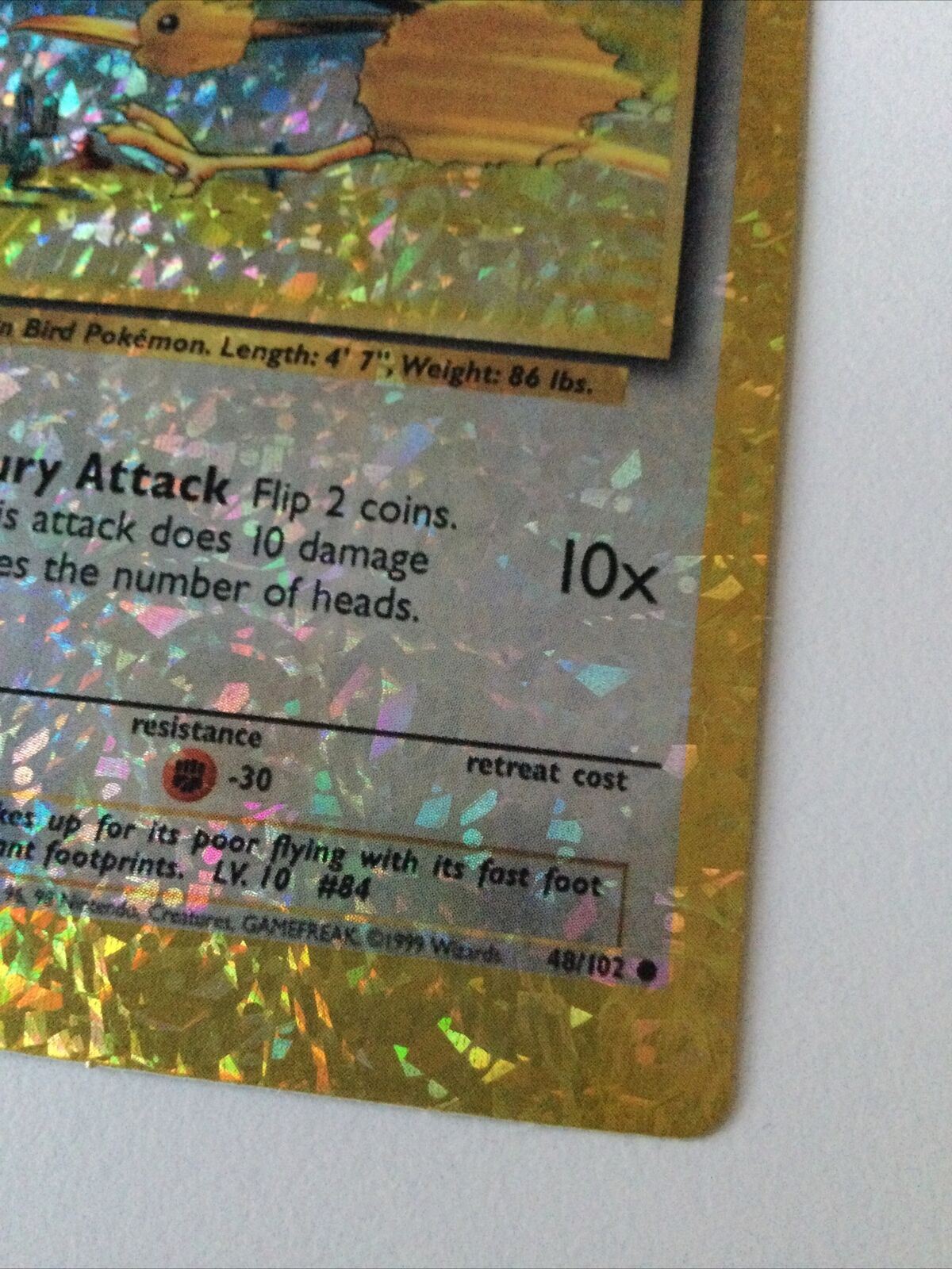 Pokemon Vending STICKER Unused 1999 Holo 48/102 Doduo ex condition vintage