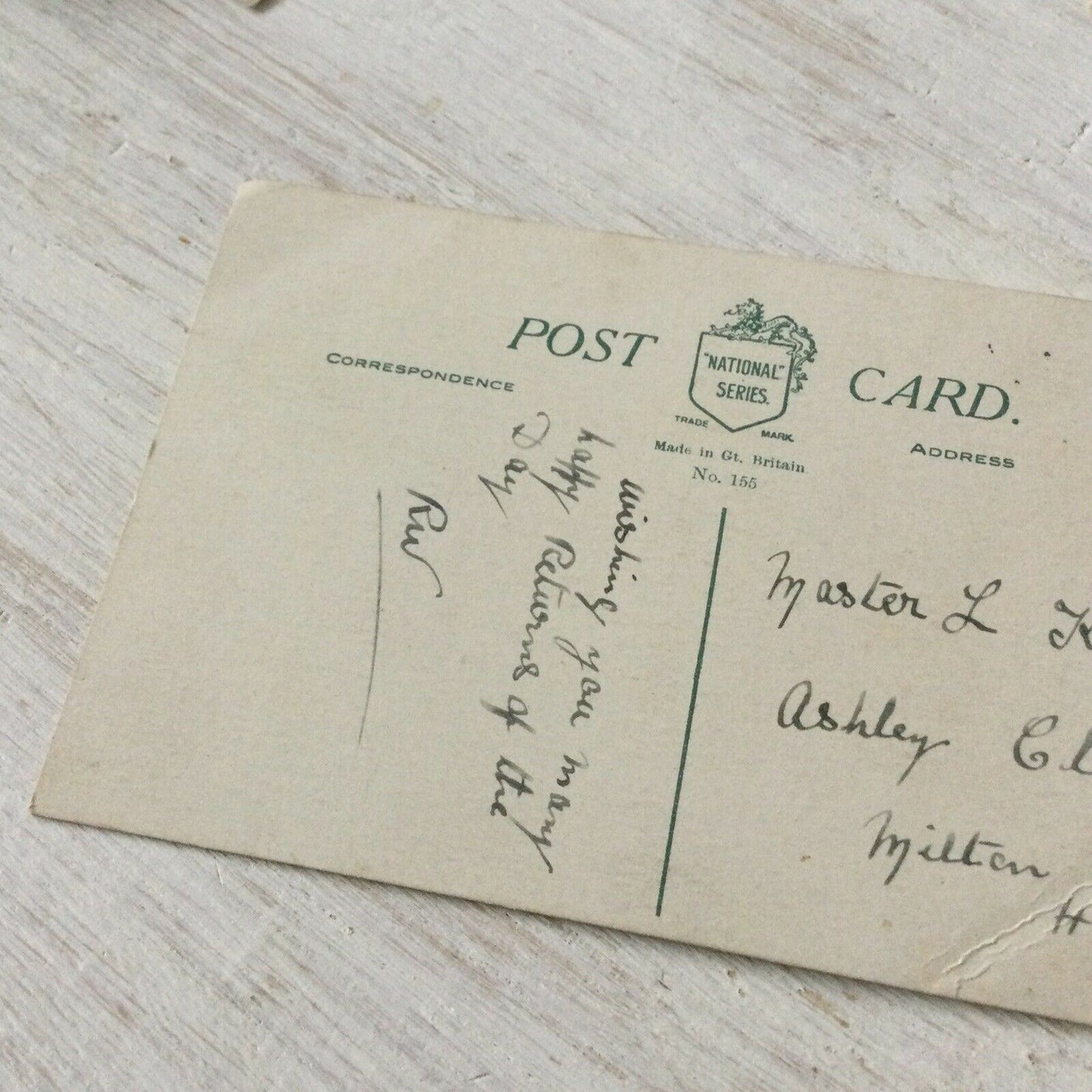 Vintage Birthday Greetings Postcard Card 1920 Flowers Colourful Poem Pretty