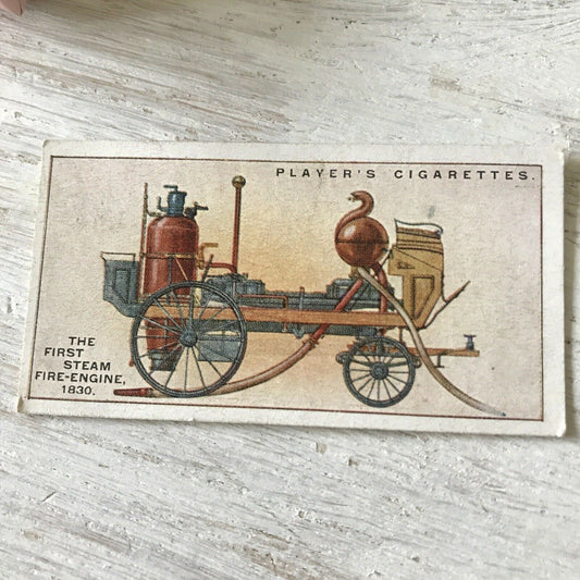 Players Cigarette Card - 1936 - Fire Fighting Appliances - No. 6 - First Steam Fire Engine