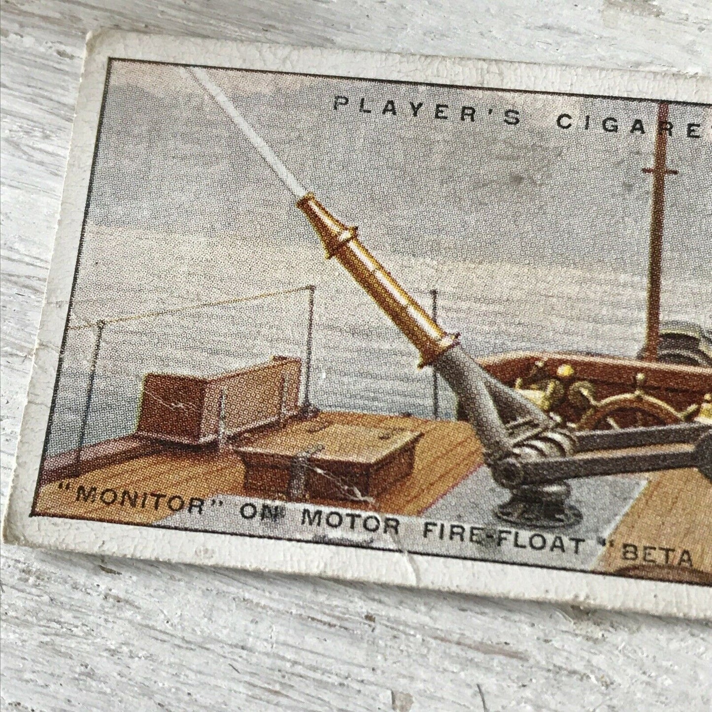 Players Cigarette Card - Fire Fighting Appliances - No 47 Monitor On Motor Firefloat