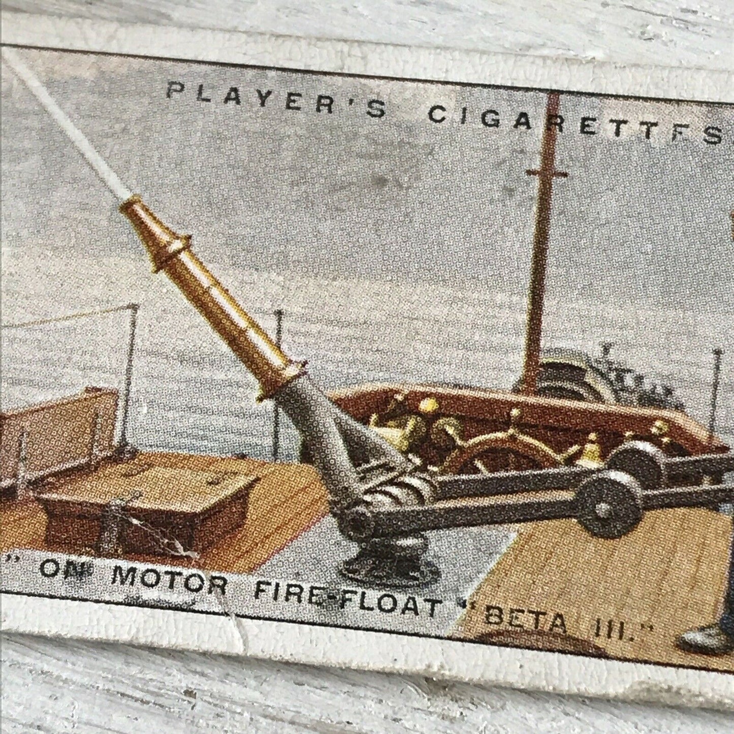 Players Cigarette Card - Fire Fighting Appliances - No 47 Monitor On Motor Firefloat