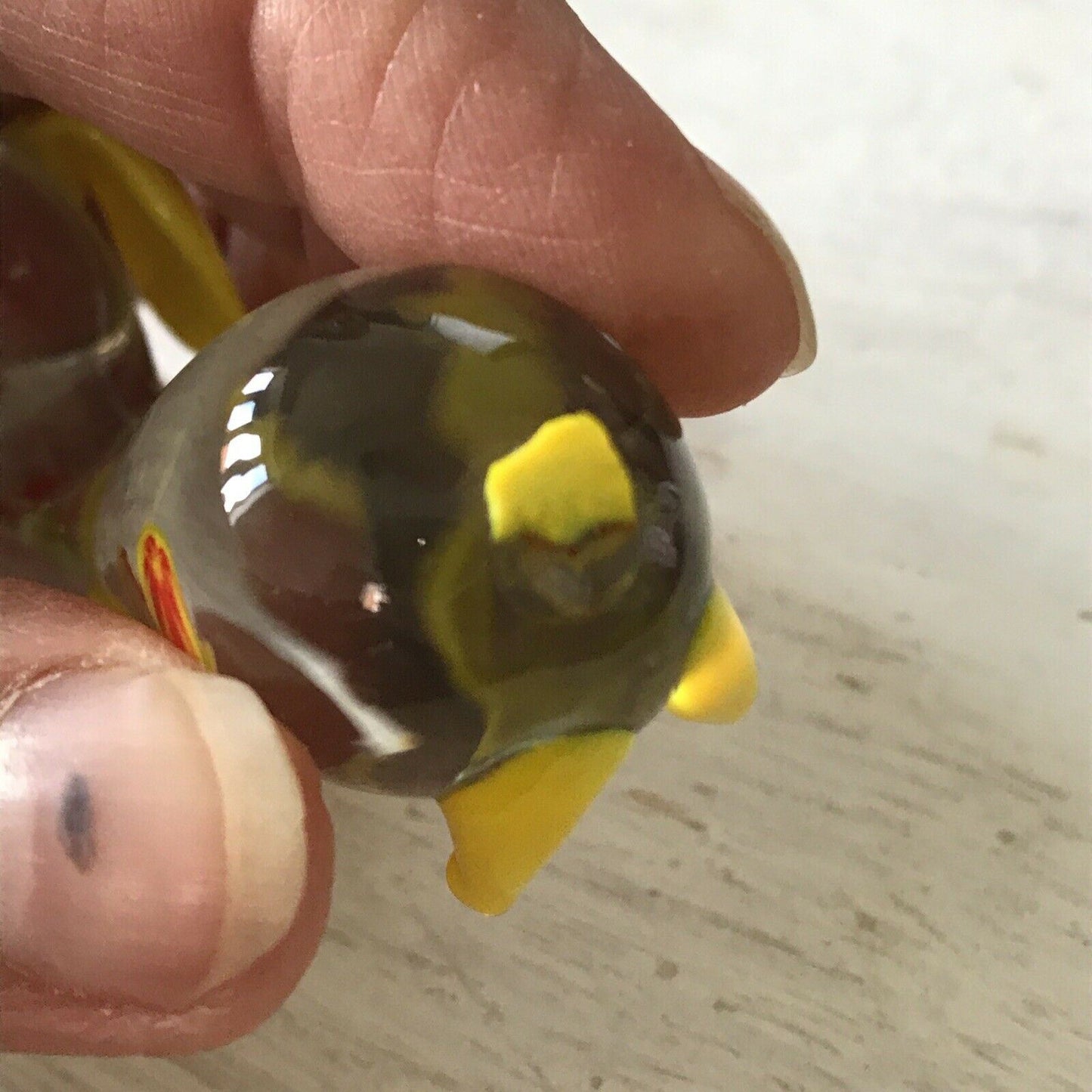 Cute Vintage Retro Glass Dog. Bright Colourful. Yellow 1950s / 1960s. Tail Missing