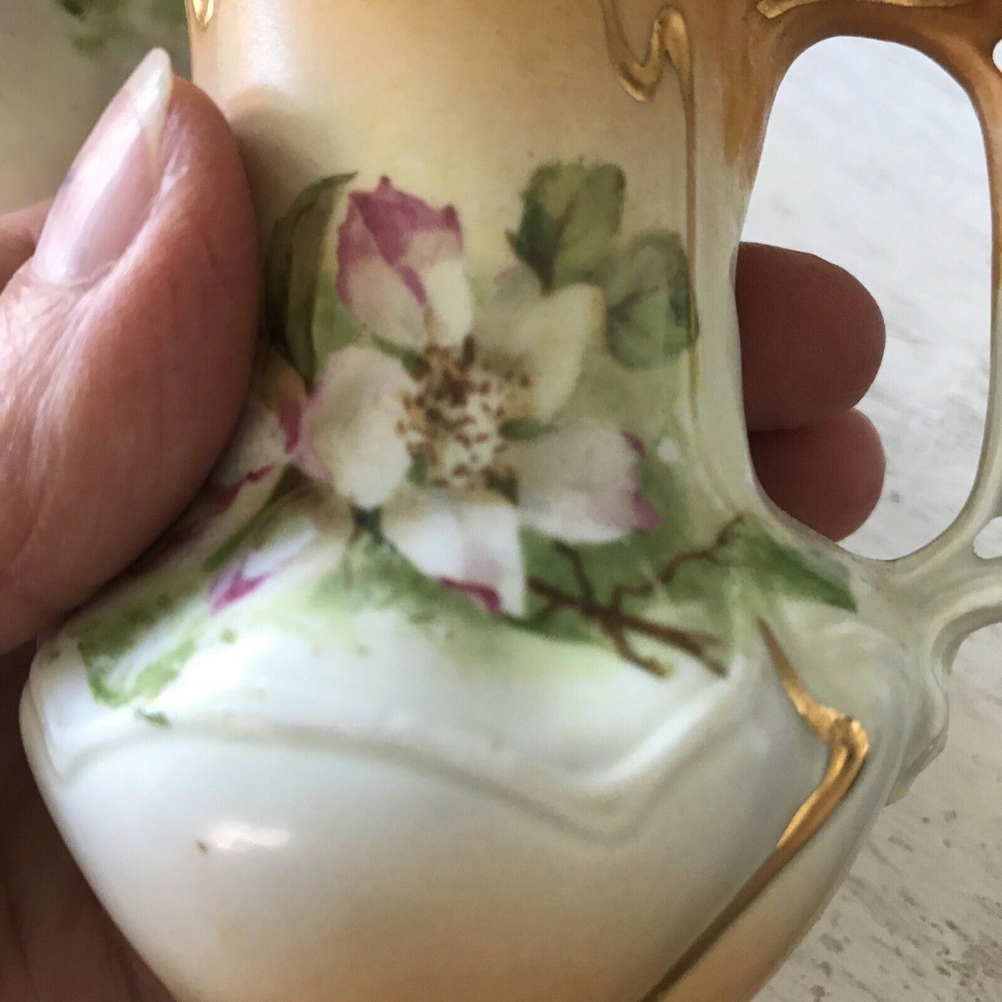 2 x Antique Art Nouveau Welsh Ceramic Mini Jugs. Aberdare Souvenir C19th