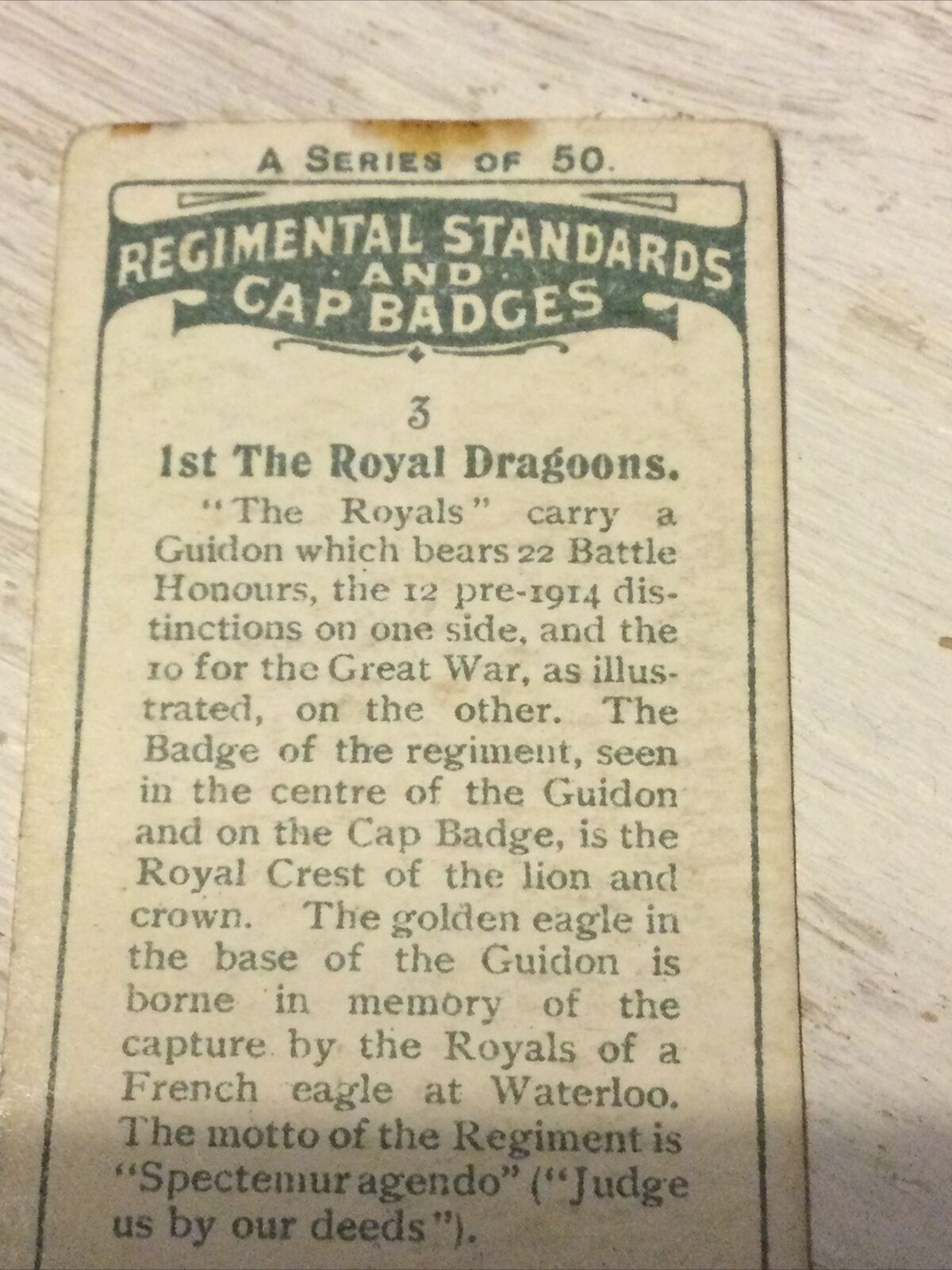 Player's Regimental Standards & Cap Badges (1930) # 3 1st  The Royal Dragoons