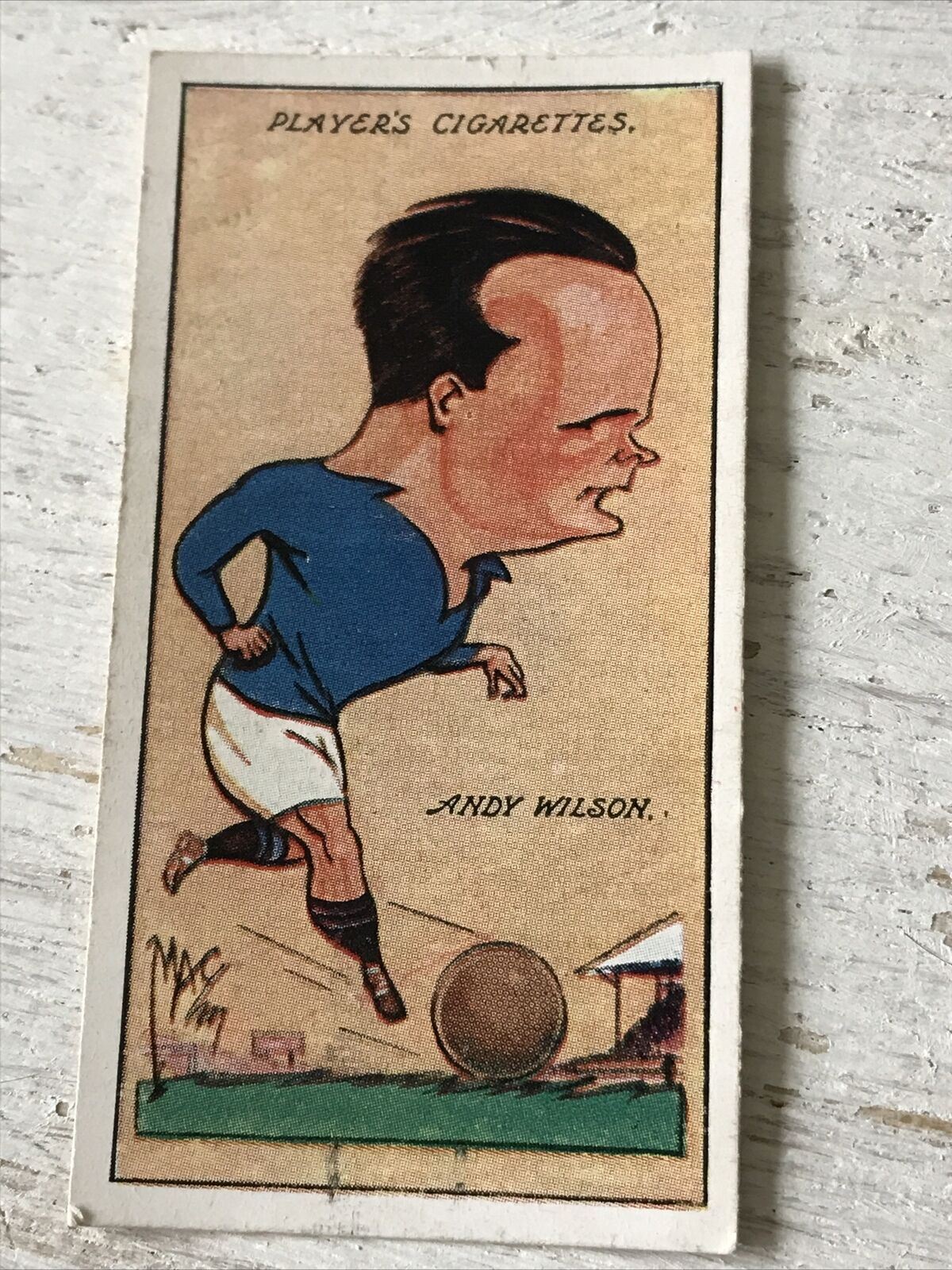 Players Cigarette Card Football Caricatures By Mac 35 Andy Wilson Handy Andy 1920s