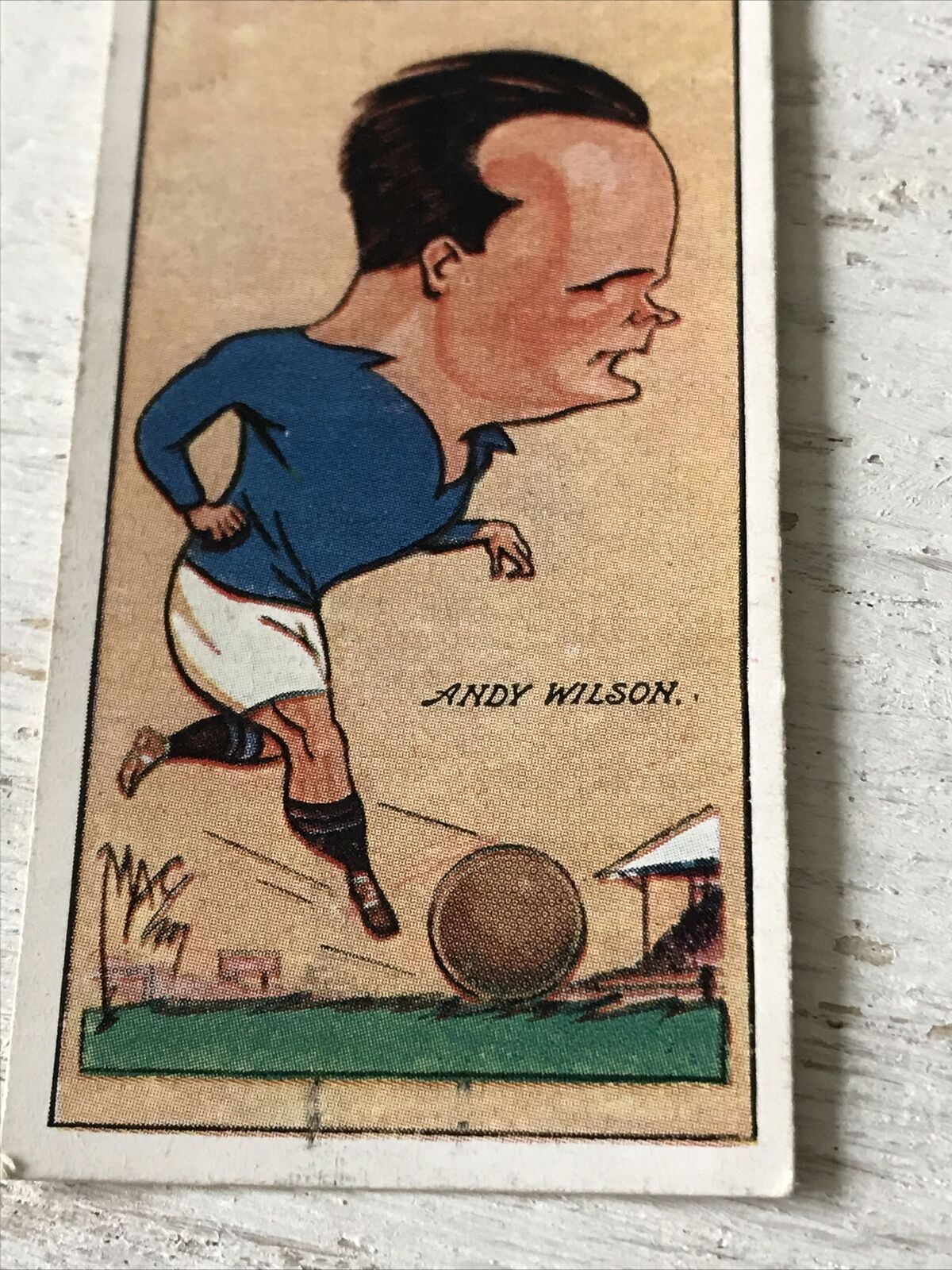 Players Cigarette Card Football Caricatures By Mac 35 Andy Wilson Handy Andy 1920s