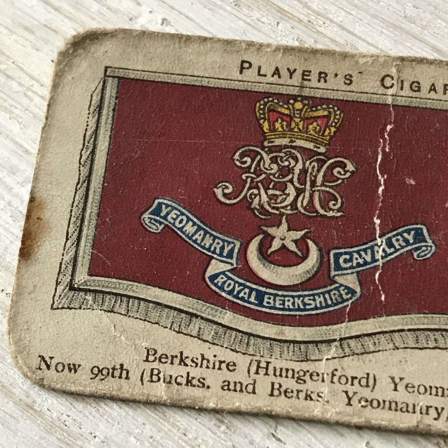 Players Cigarette Card Drum Banners & Cap Badges 39 Berkshire Hungerford Yeomanry