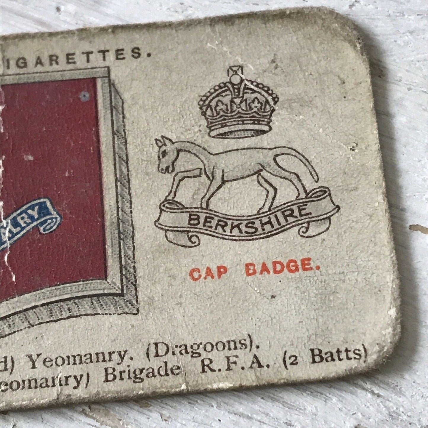 Players Cigarette Card Drum Banners & Cap Badges 39 Berkshire Hungerford Yeomanry