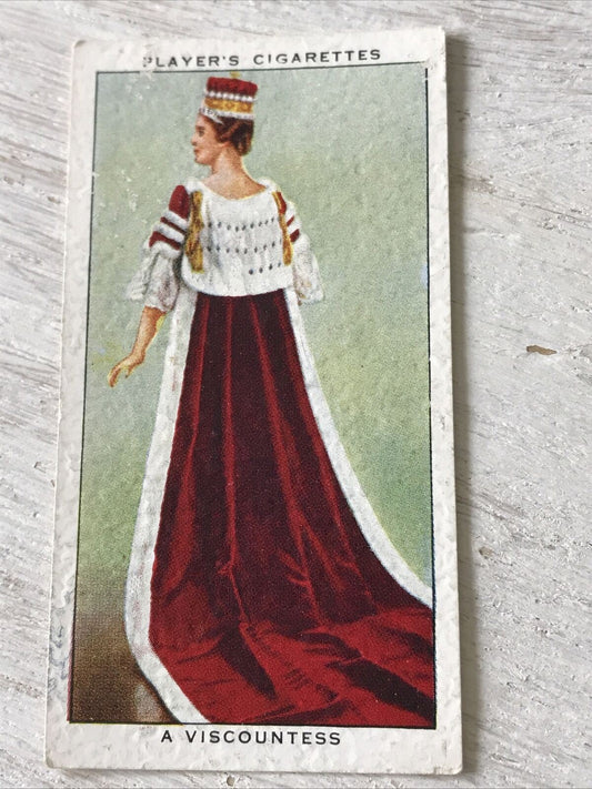 Players Cigarette Card Coronation Series Ceremonial Dress 11 Viscountess British. 1937 1930s