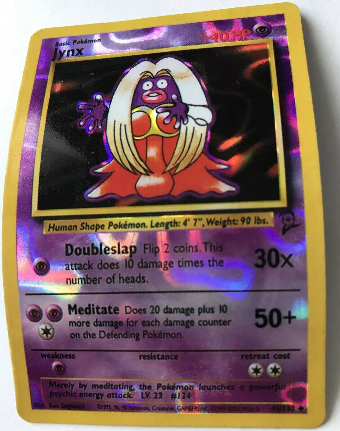 Vintage Pokemon Vending Sticker 1999-2000 Jynx Holo 45/130 Not Genuine?