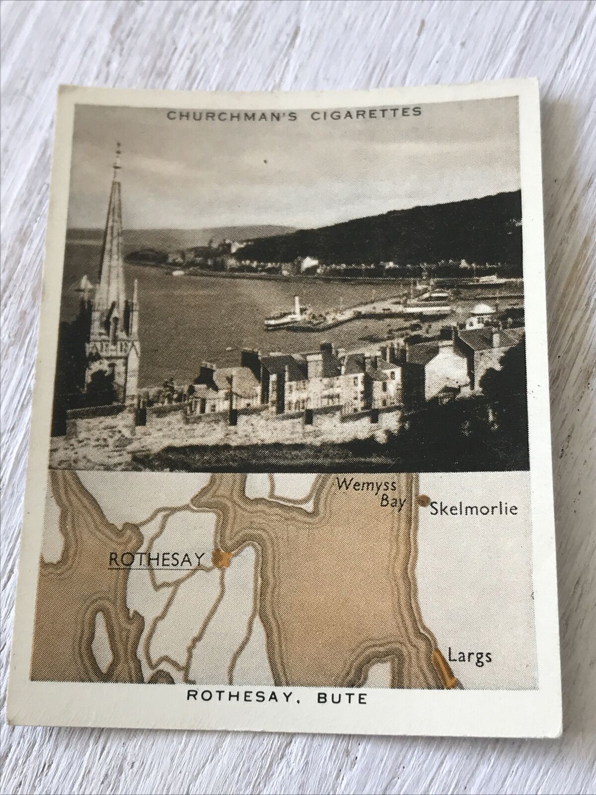 Churchmans Cigarette Card Holidays In Britain 38 Rothesay Bute Vintage Picture