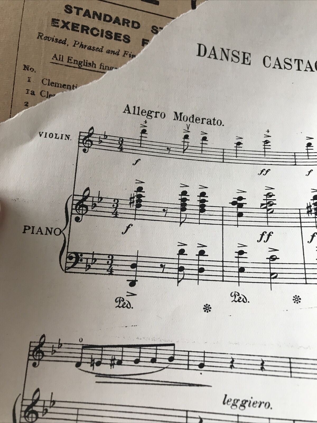Vintage Sheet Music Auguste Cons Sunny Spain Violin Piano Copyright 1916