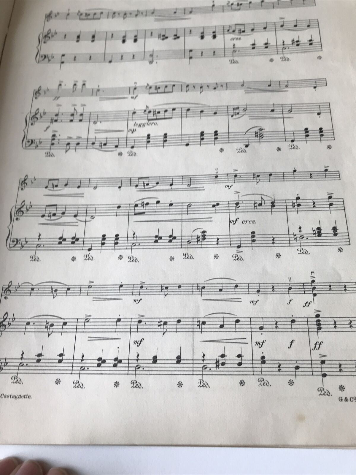 Vintage Sheet Music Auguste Cons Sunny Spain Violin Piano Copyright 1916