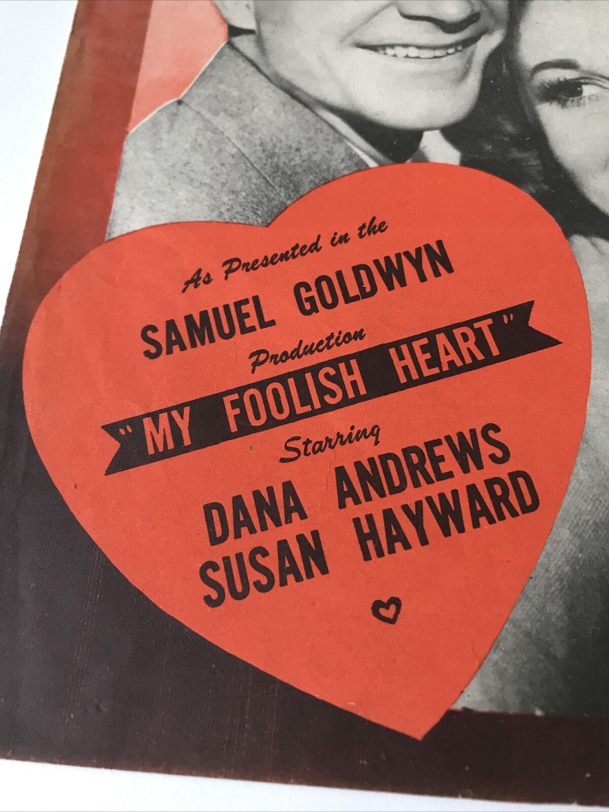 Vintage Sheet Music My Foolish Heart Film Movie Dana Andrews Susan Hayward