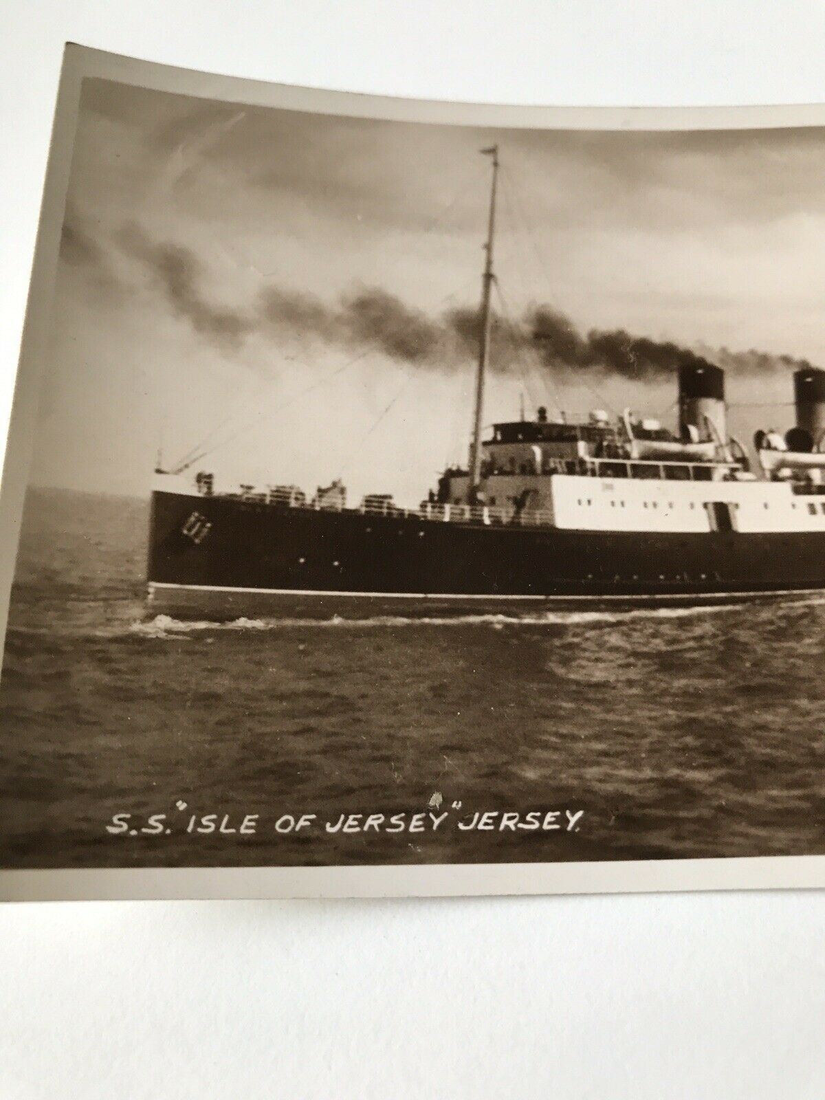 Vintage Postcard - Black And White / Sepia - SS Isle Of Jersey - Southampton To Channel Islands Ferry -Real Photo