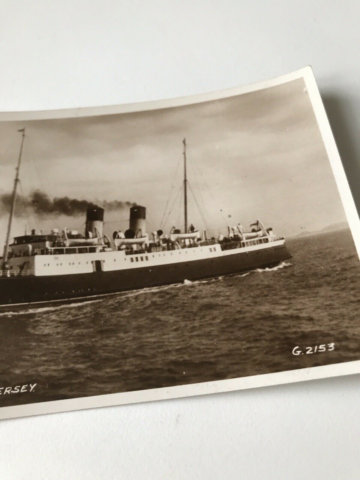Vintage Postcard - Black And White / Sepia - SS Isle Of Jersey - Southampton To Channel Islands Ferry -Real Photo