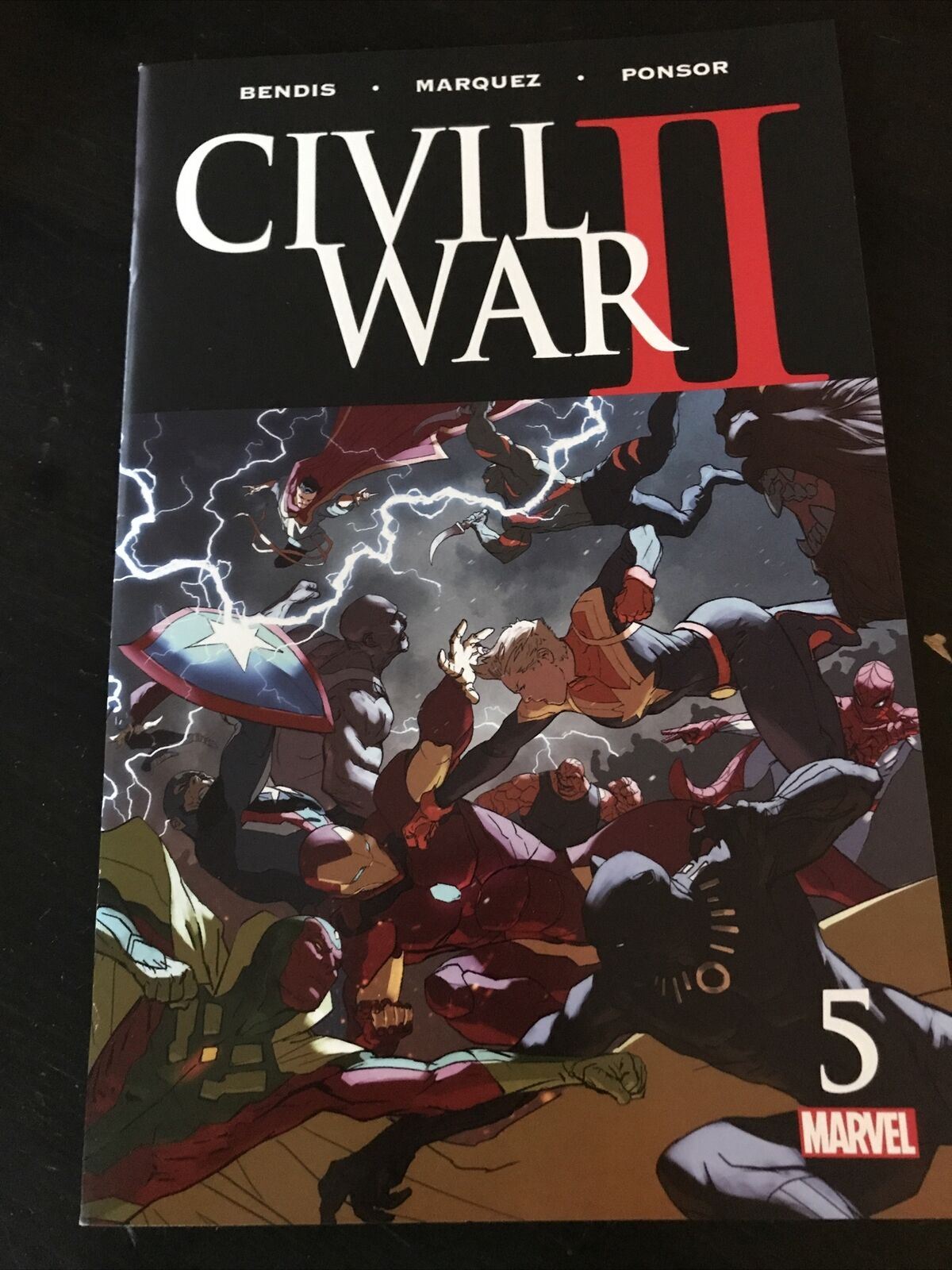 Marvel 5 Civil War II Comic Bendis Marquez Ponsor NM 2016
