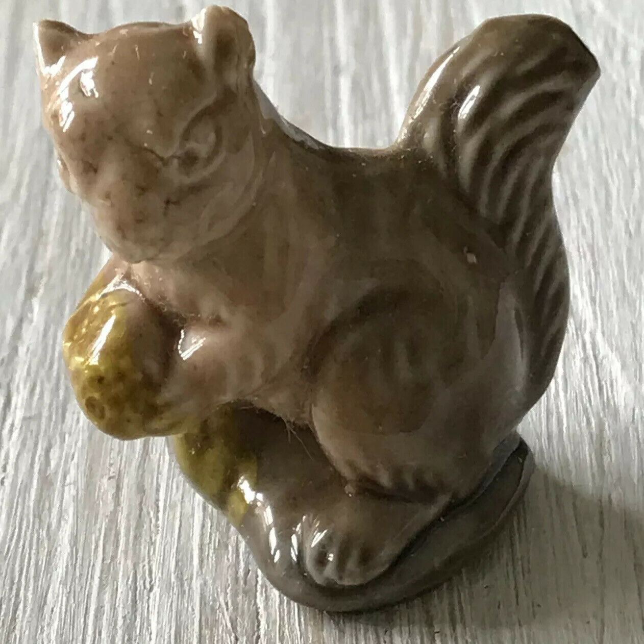 Wade Whimsie Squirrel. Tiny Ornament Ceramic Cute Retro Vintage Whimsey. 1970s 1980s collectible.