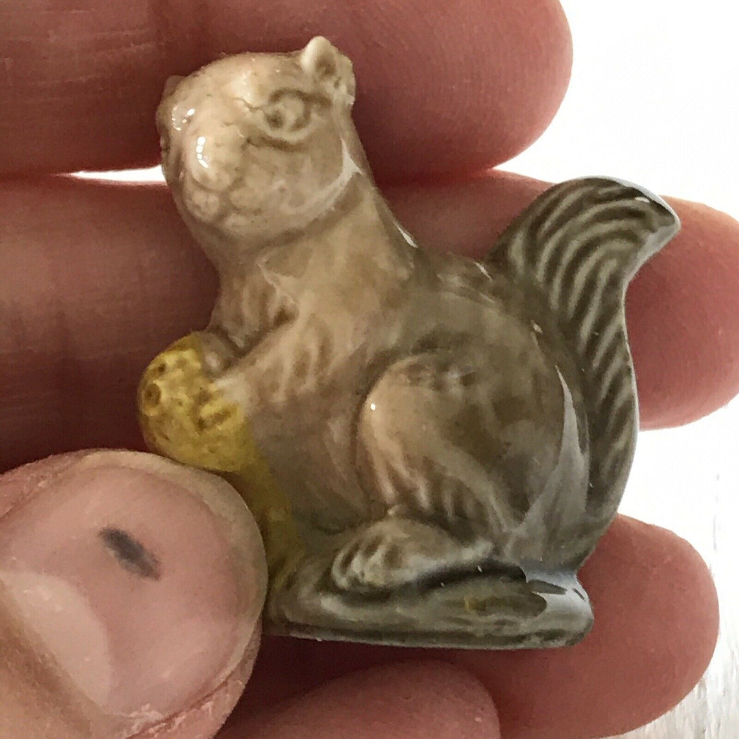 Wade Whimsie Squirrel. Tiny Ornament Ceramic Cute Retro Vintage Whimsey. 1970s 1980s collectible.