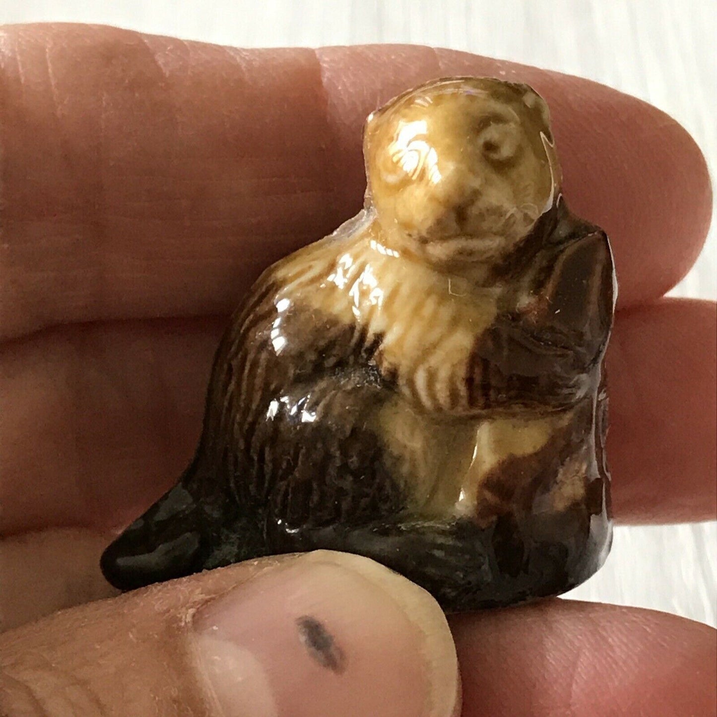 Wade Whimsie Beaver 🦫 Tiny Ornament Ceramic Cute Retro Vintage