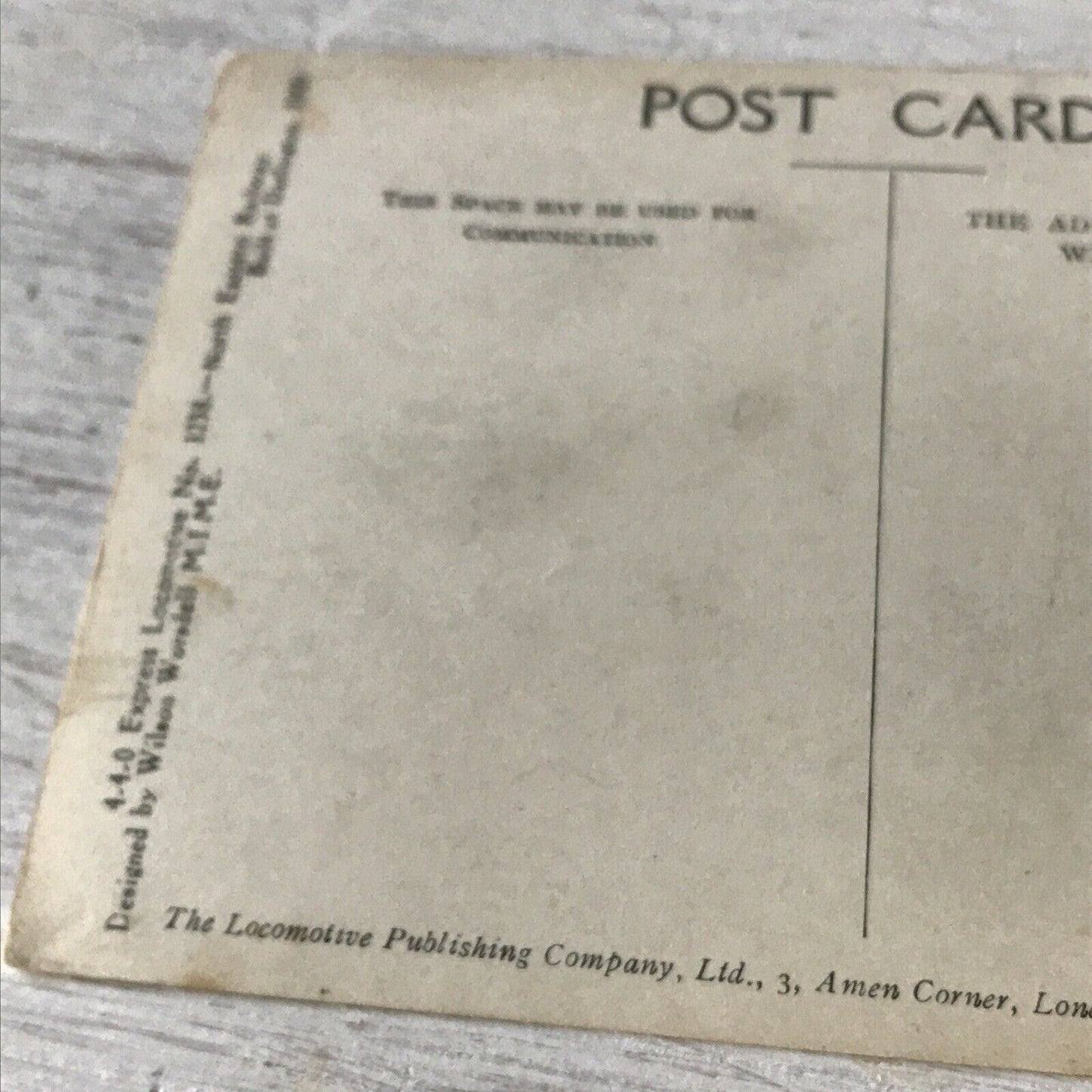 Vintage Train Postcard 4-4-0 Express Locomotive #1238 North Eastern Railway