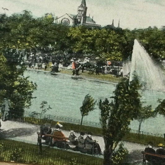 Vintage Postcard - ENGLAND - Whitworth Park Manchester - Star Series - Lake With Fountain - Tinted