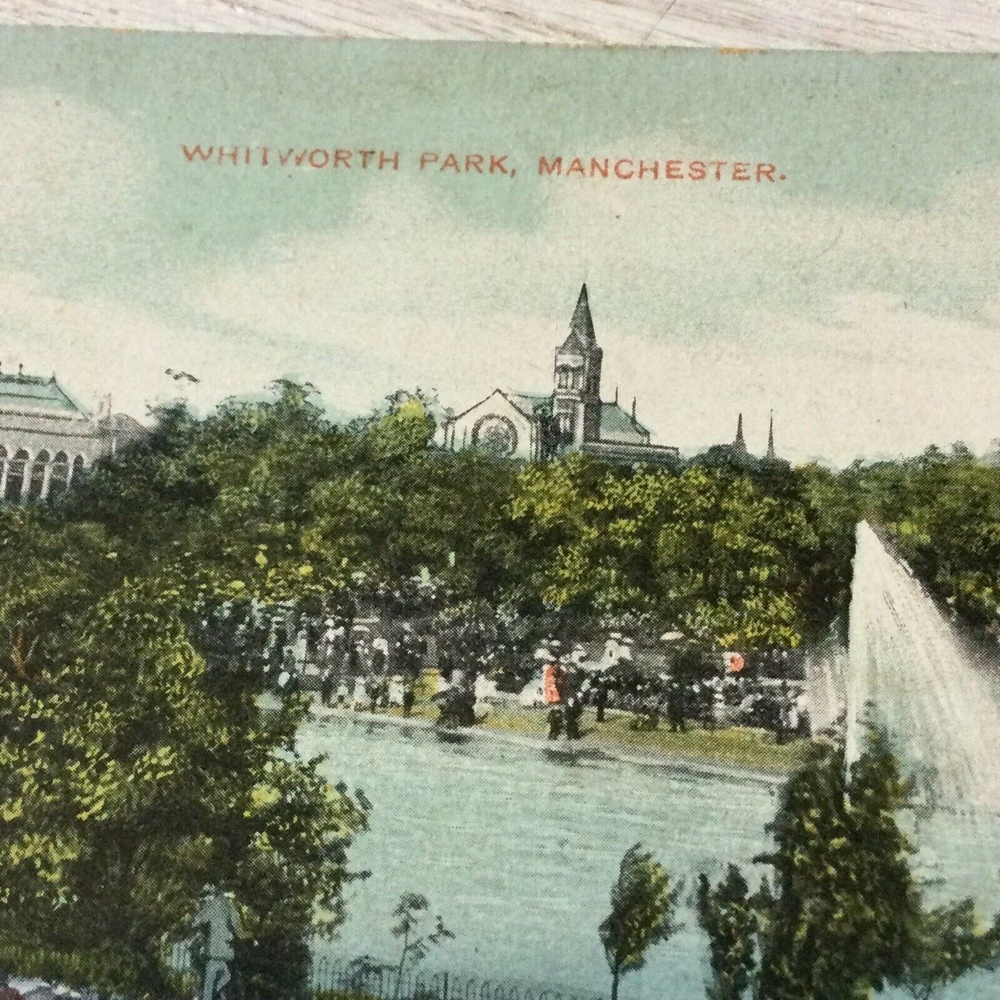 Vintage Postcard - ENGLAND - Whitworth Park Manchester - Star Series - Lake With Fountain - Tinted