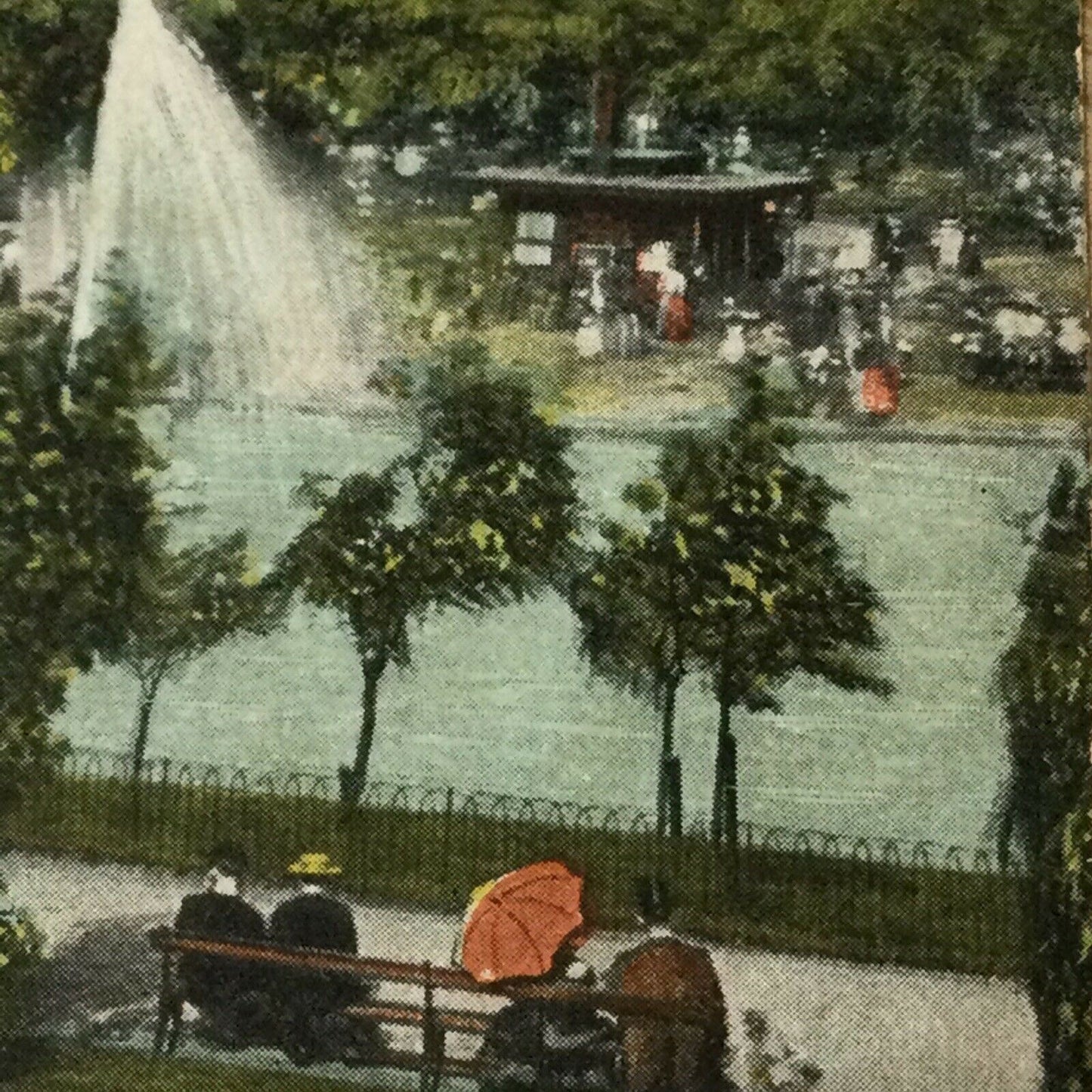 Vintage Postcard - ENGLAND - Whitworth Park Manchester - Star Series - Lake With Fountain - Tinted