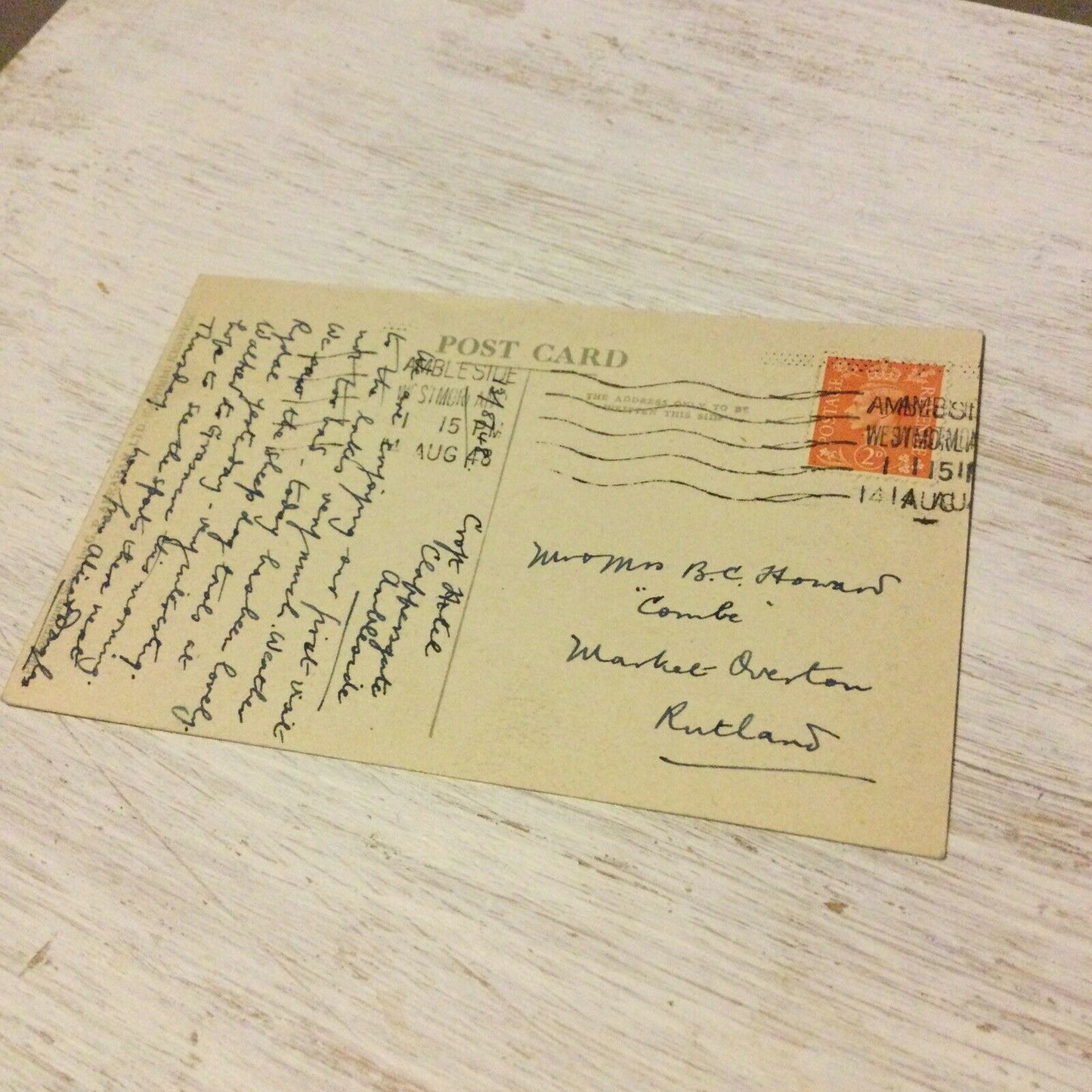 Vintage Postcard Grasmere Lake & Village. Lake District. Mountains. Posted 1948. 1940s black and white.