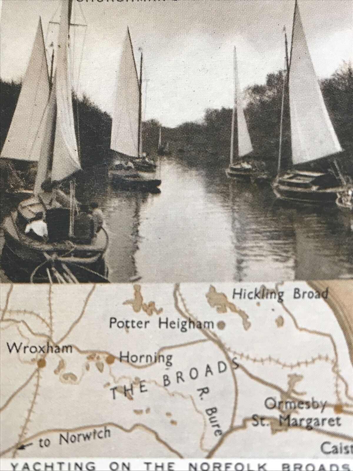 Churchmans Cigarette Card Holidays In Britain 18 Yachting Norfolk Broads Vintage