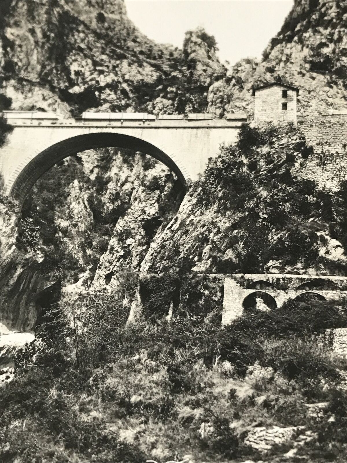 Vintage Postcard Perforated Edge Menton Pont St Louis French Italian Border