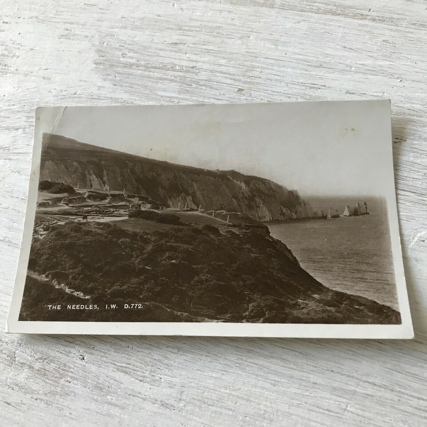 Vintage Postcard The Needles Isle Of Wight RP Cliffs Sea Scape Rocks