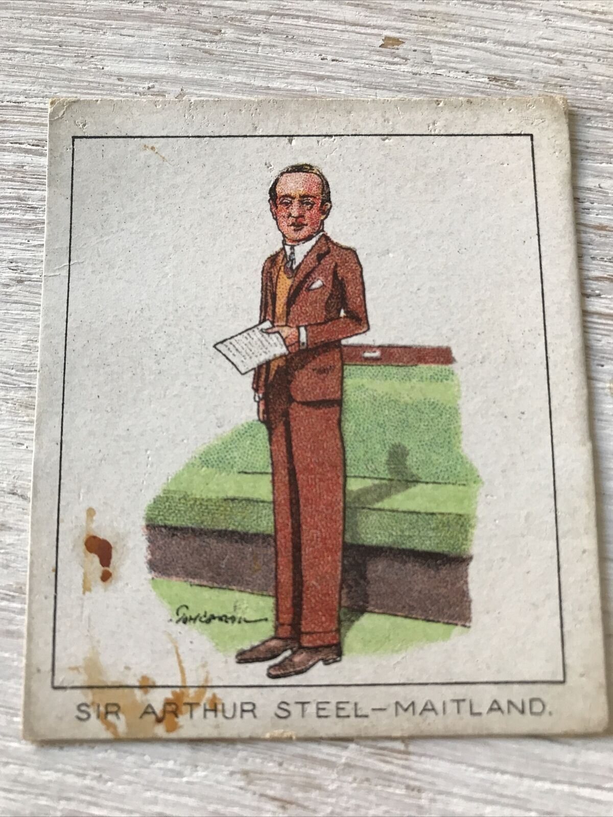 1920s Vintage Carreras Cigarette Card. Notable MPs. Sir Arthur Steel-Maitland Conservative. Rugby School.