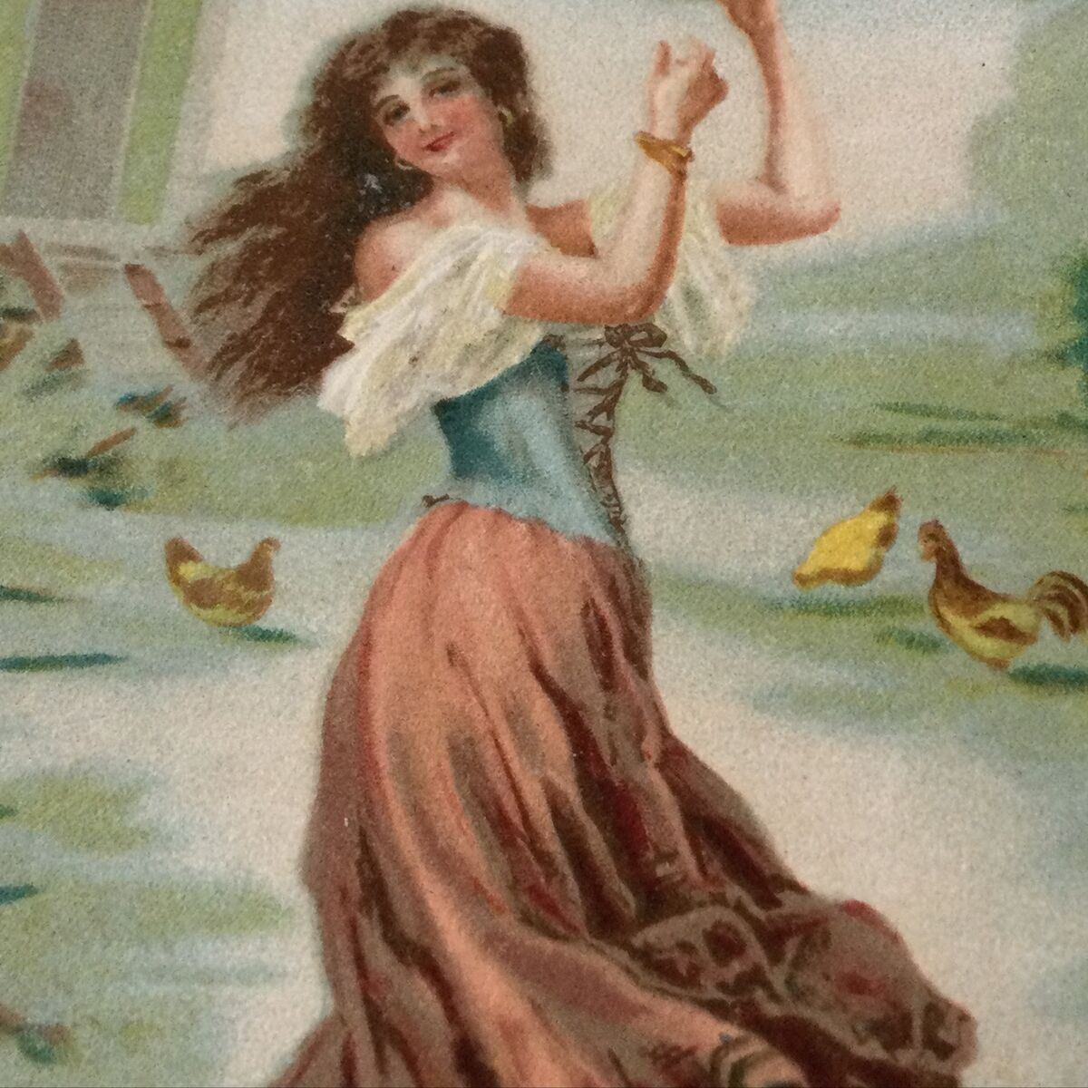 Vintage / Antique Postcard - 1910 - Coloured Card - Mignon - Dancing Gypsy Woman - Lionel Peraux