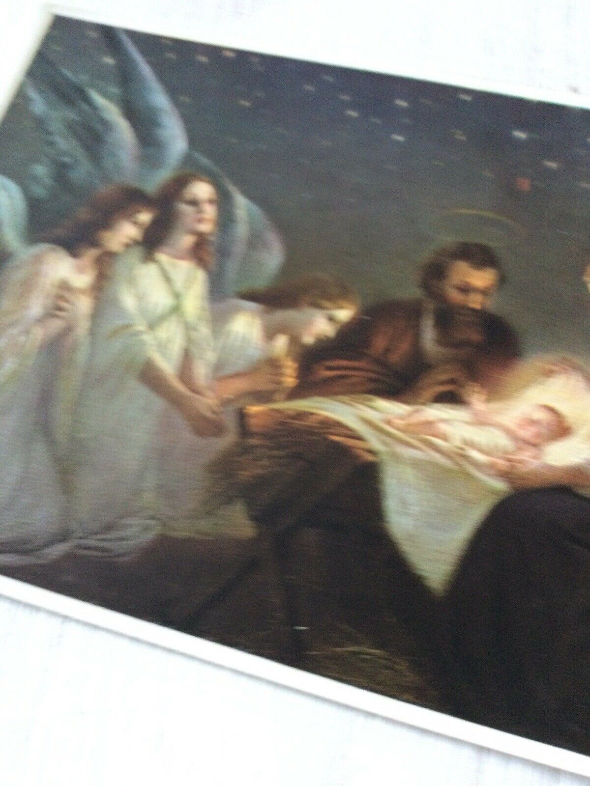 Vintage Art Postcard - The Nativity - Christian - Christmas - Mary Joseph Baby Jesus And Angels At Manger