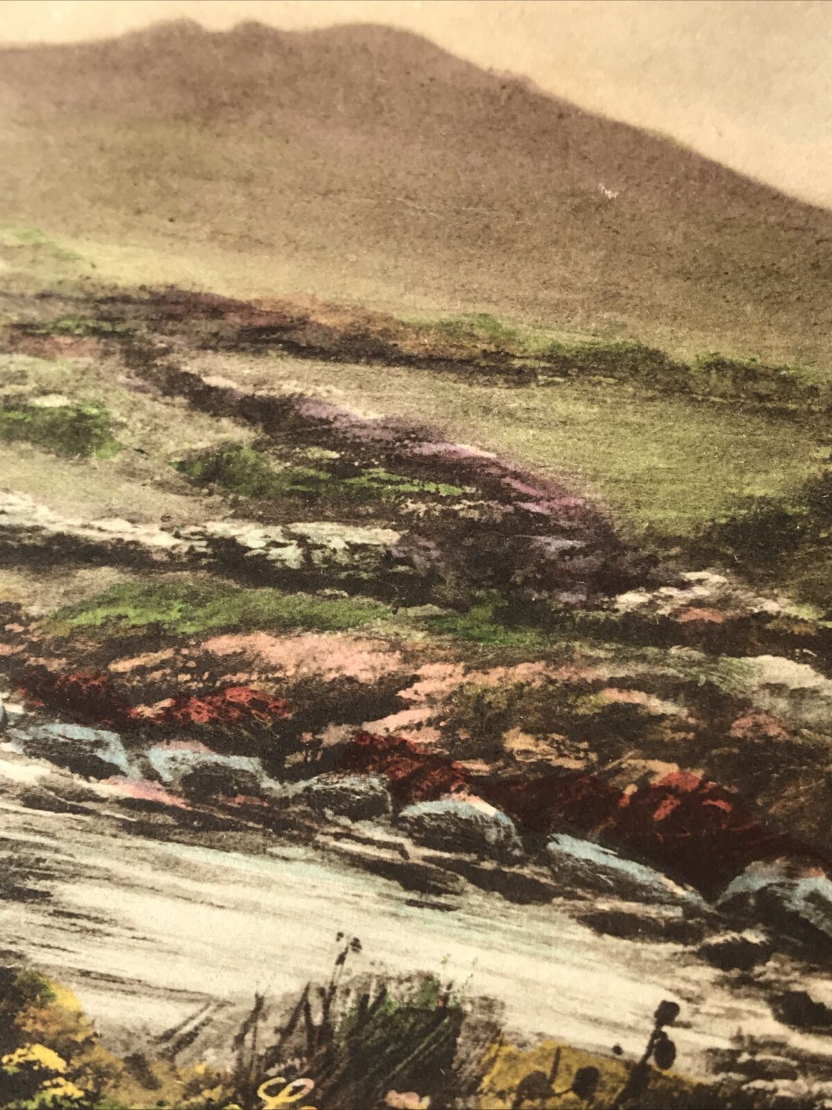 Set Of 2 Vintage Tinted Postcards - Dartmoor - Leather Tor & Bridge - Manaton Road - Frith's - Unposted