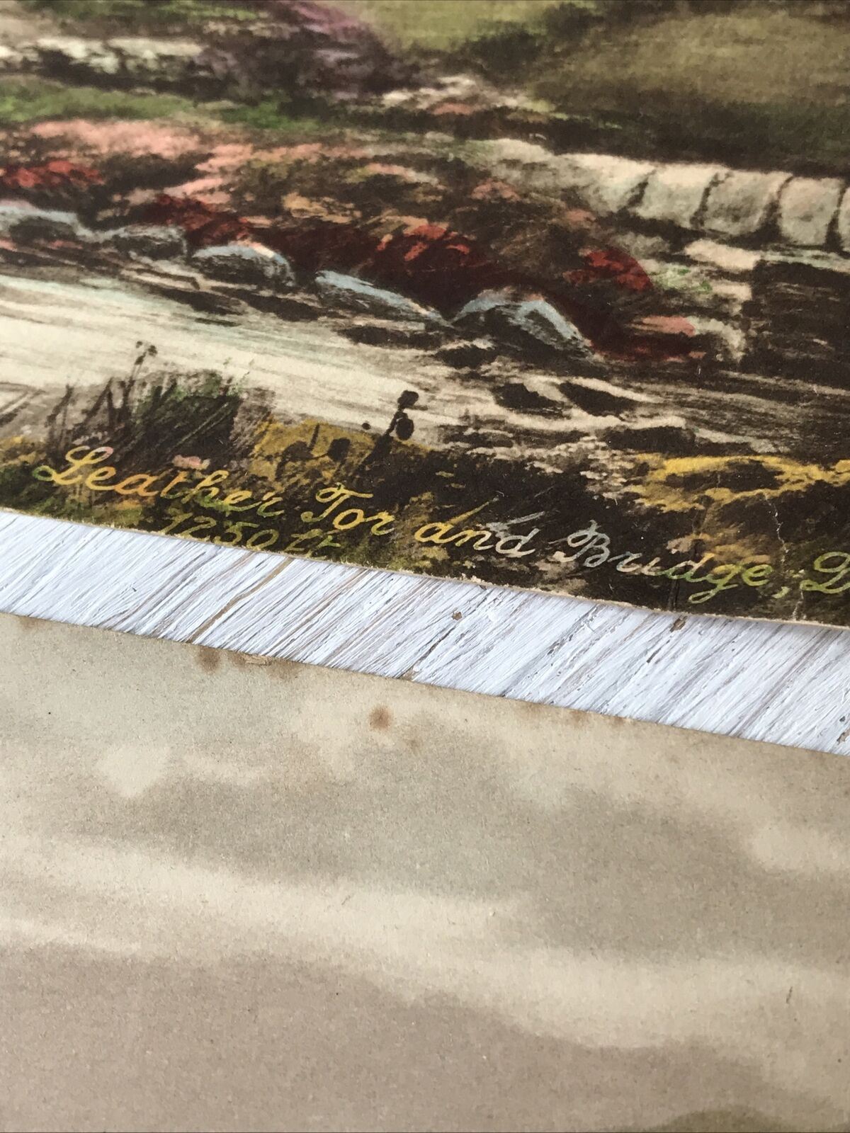 Set Of 2 Vintage Tinted Postcards - Dartmoor - Leather Tor & Bridge - Manaton Road - Frith's - Unposted