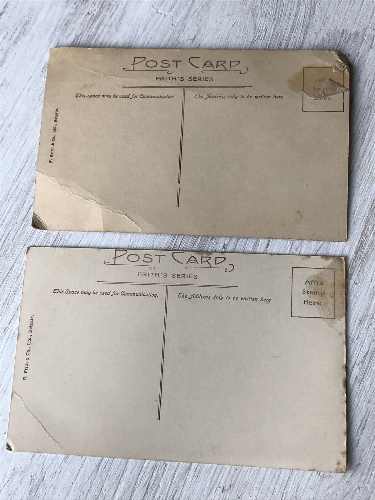 Set Of 2 Vintage Tinted Postcards - Dartmoor - Leather Tor & Bridge - Manaton Road - Frith's - Unposted