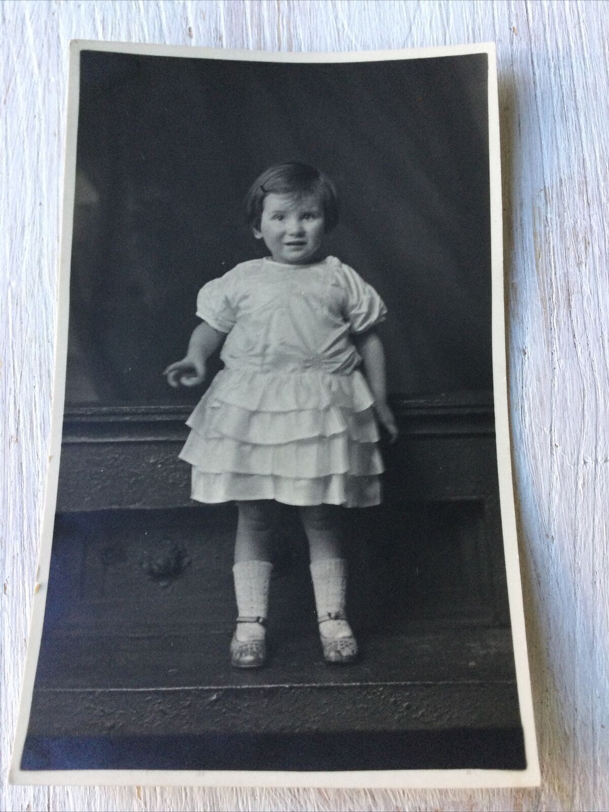 Vintage Postcard - Social History - 1930s - Sweet Child In Dress Portrait Photo 1930 - Rhoda