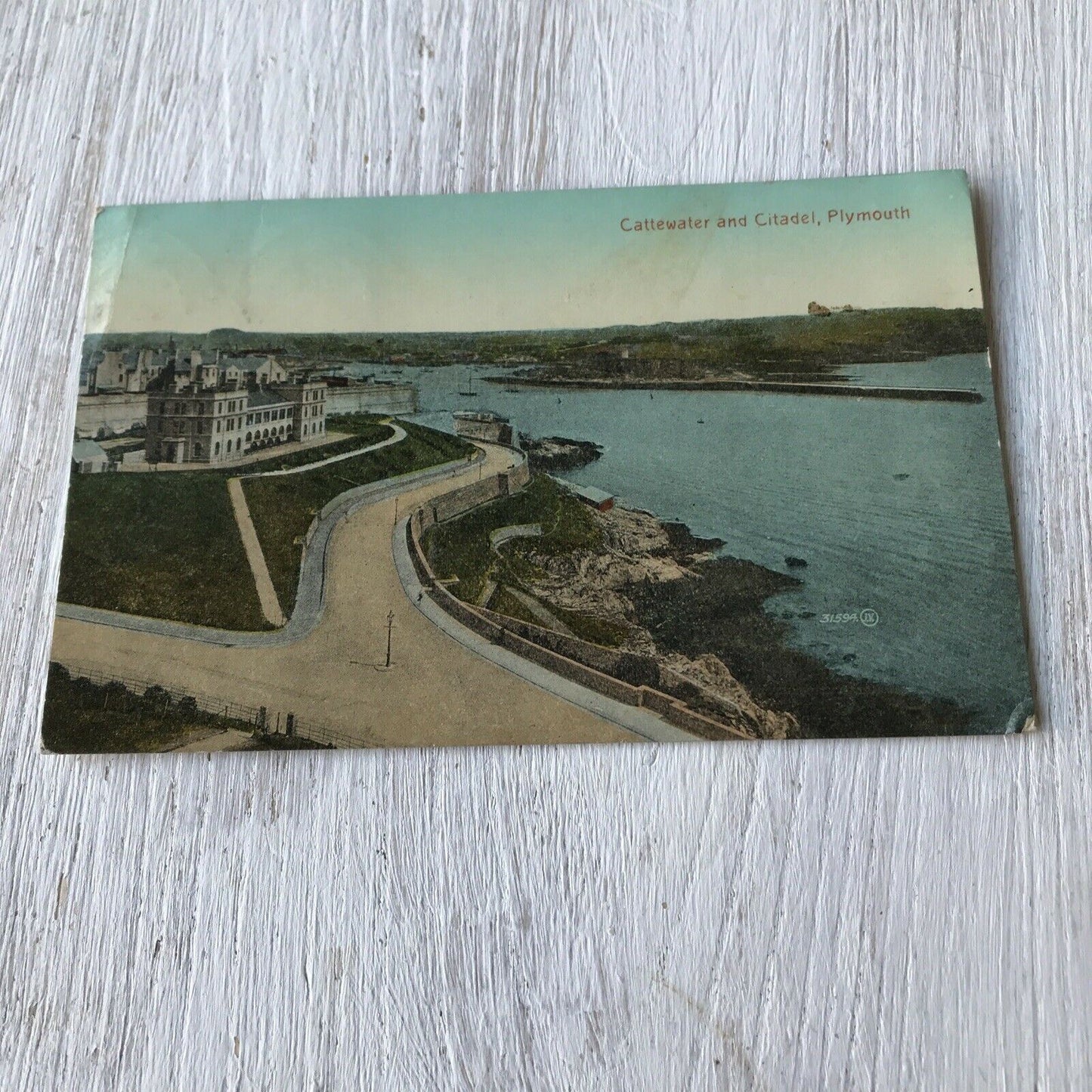Vintage Postcard - ENGLAND - Plymouth Cattewater & Citadel Tinted 1931 1930s