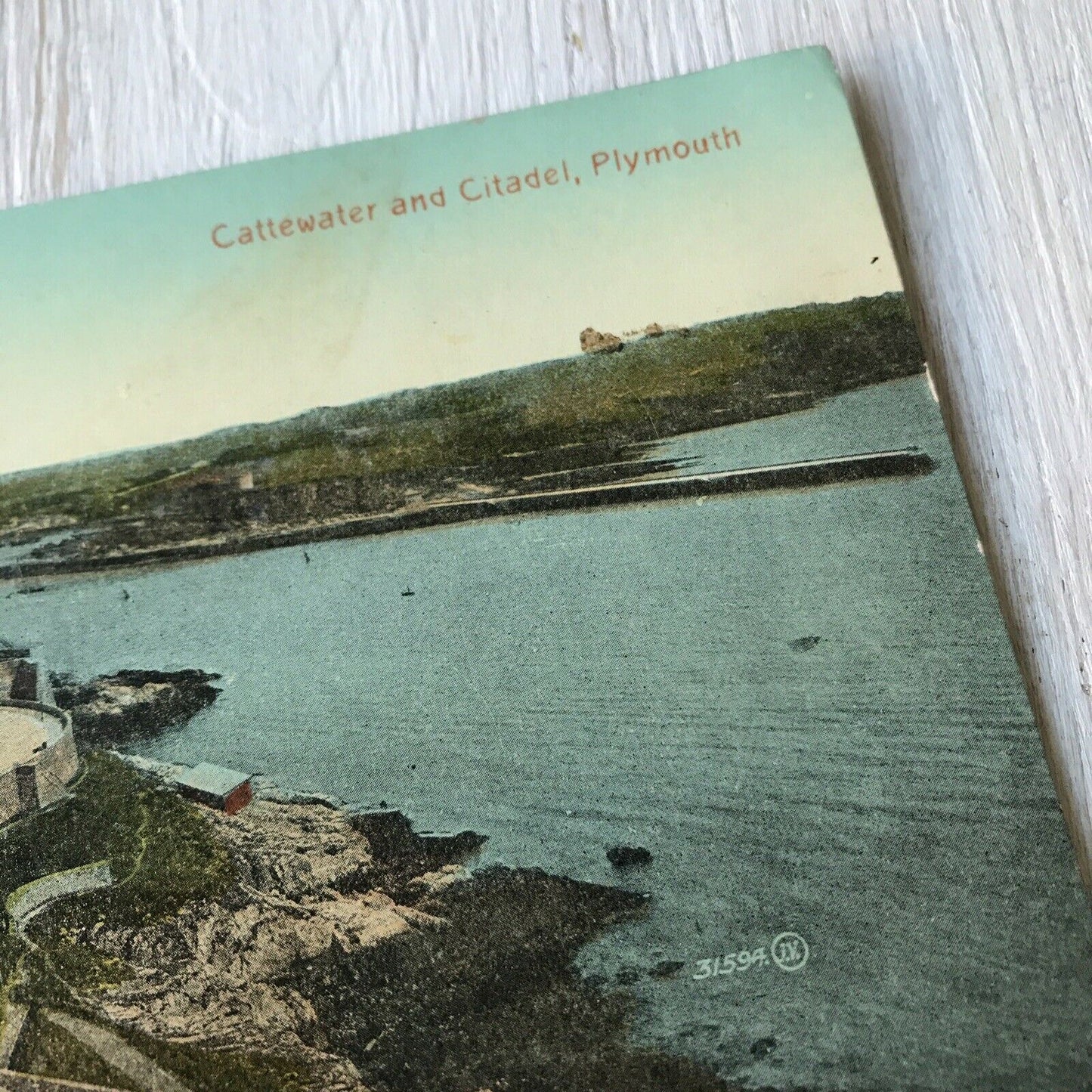 Vintage Postcard - ENGLAND - Plymouth Cattewater & Citadel Tinted 1931 1930s