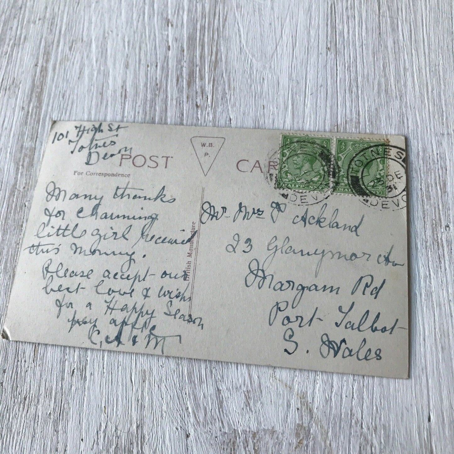 Vintage Postcard - ENGLAND - Plymouth Cattewater & Citadel Tinted 1931 1930s