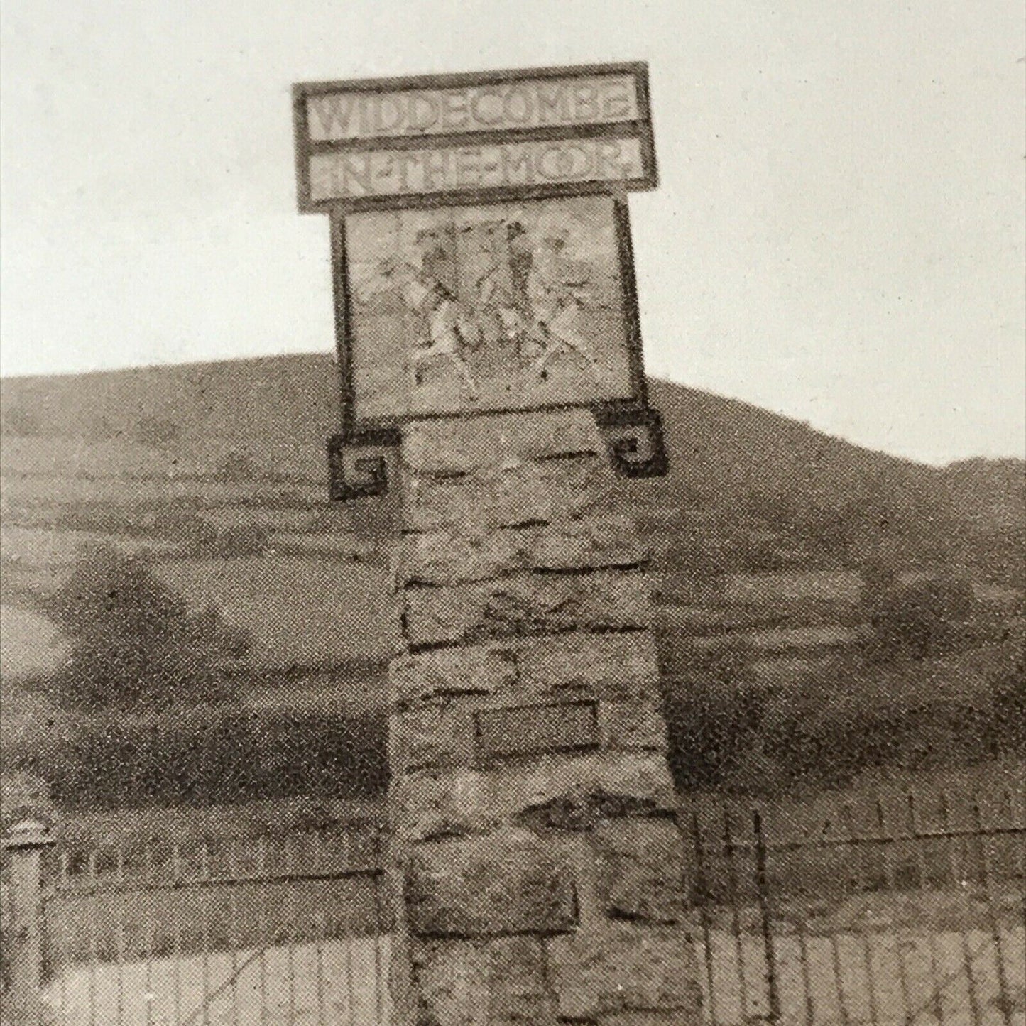 Vintage Postcard Widdecombe Fair Poem & Village Sign Dartmoor Widdecombe Moor