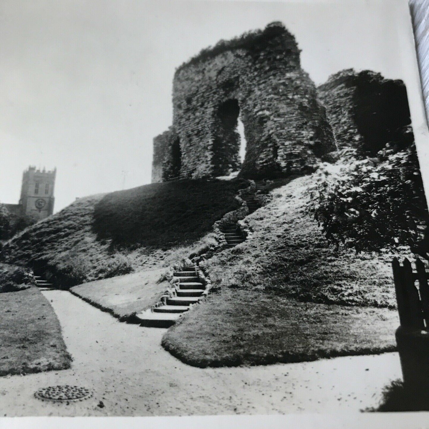 Vintage Real Photo Postcard Castle Priory Christchurch Ruins Church Sunny South