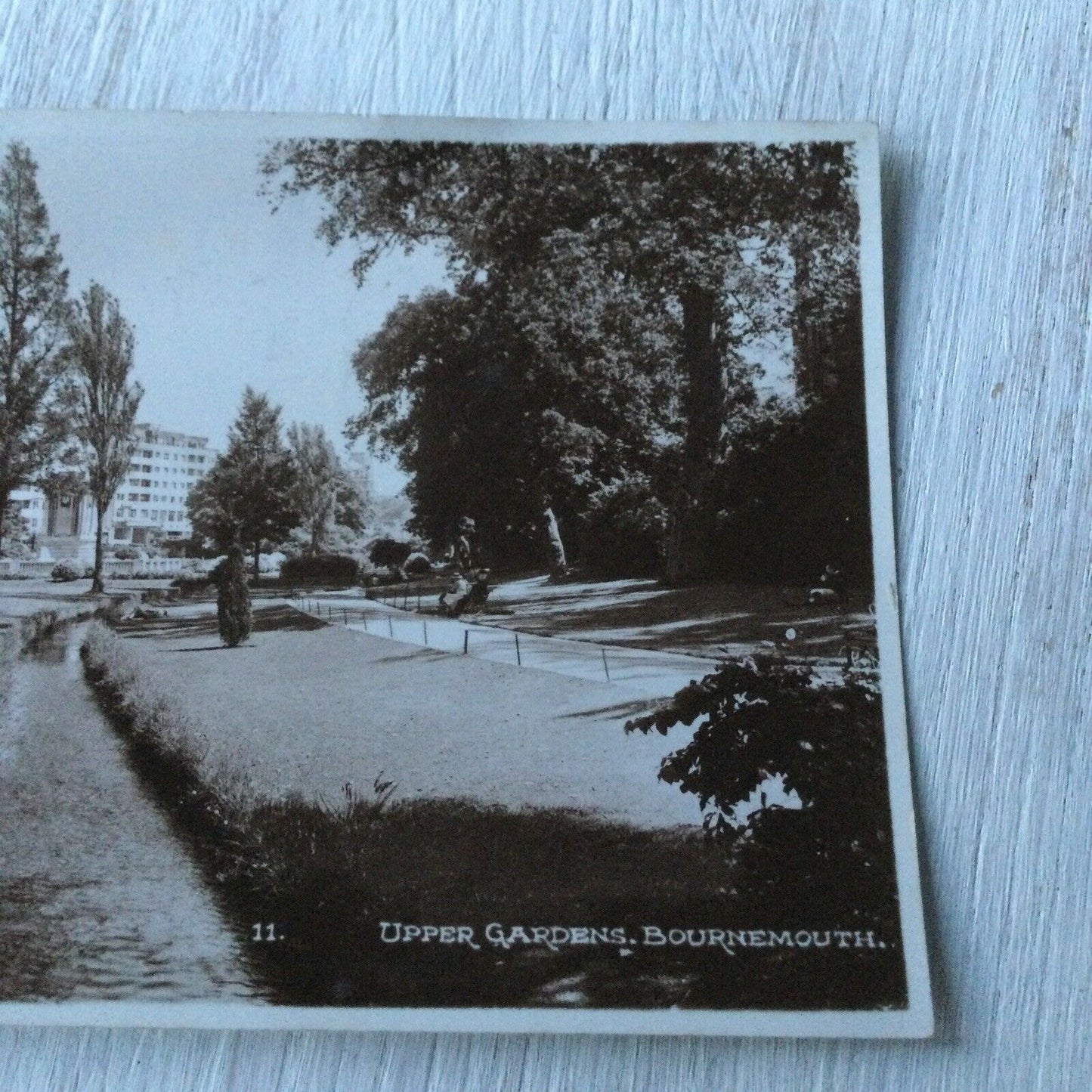 Vintage Postcard Upper Gardens Bournemouth Stream 1948