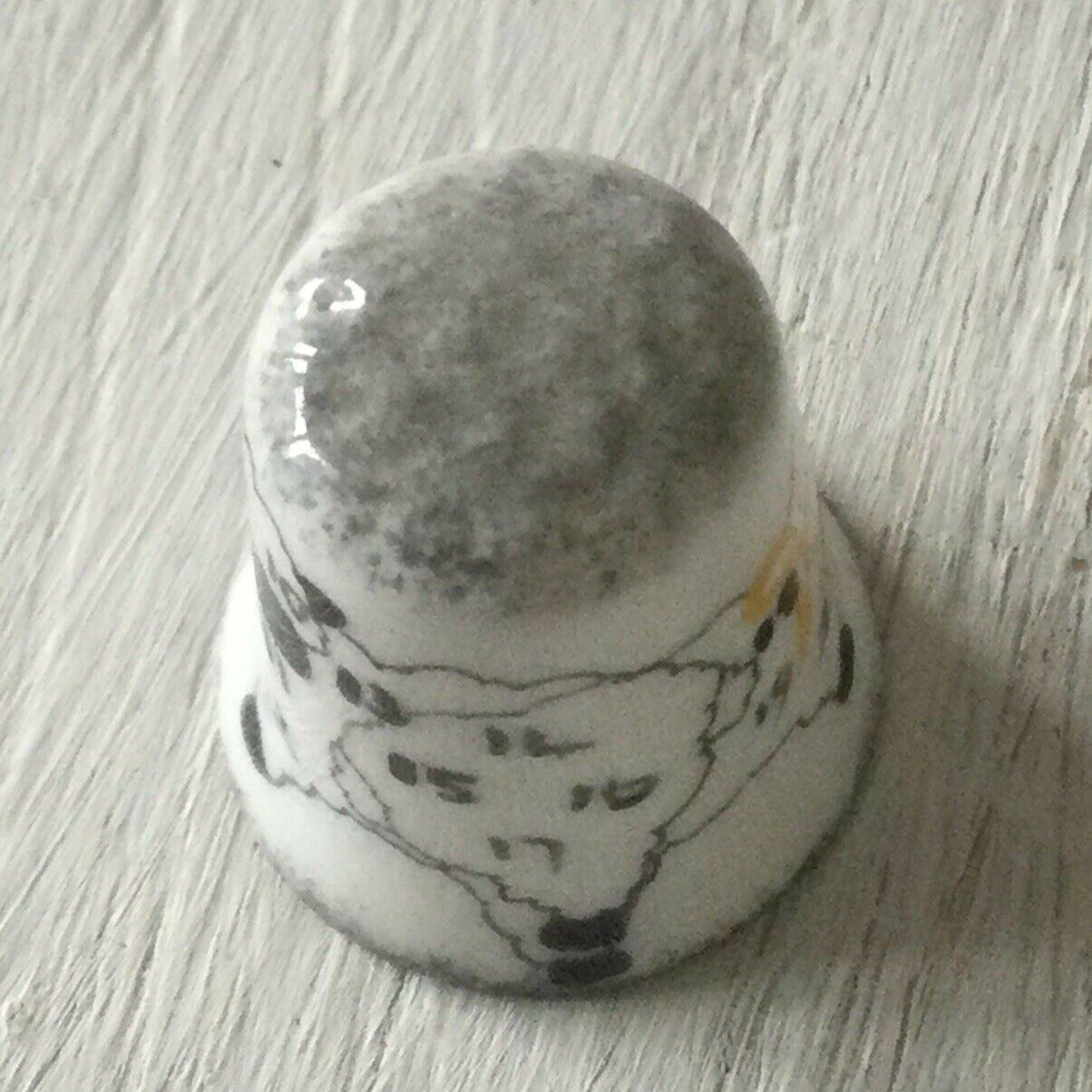 Vintage China Thimble. Sheep With Numbers. Staffordshire England. 'Counting sheep'